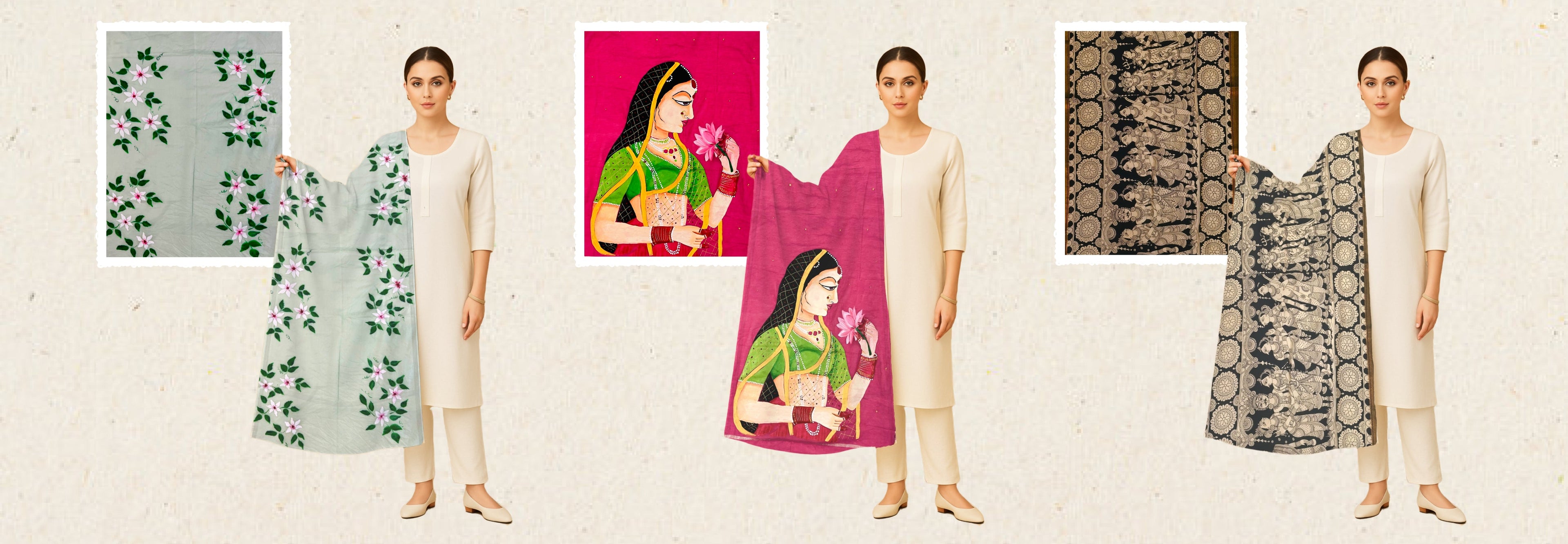 Hand painted dupattas