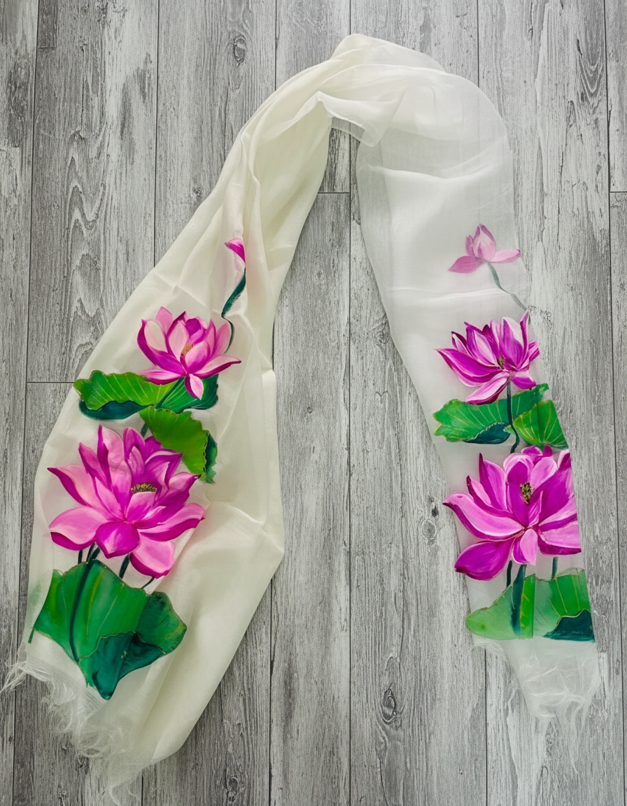 Half malai chanderi and half pure silk organza scarf / dupatta