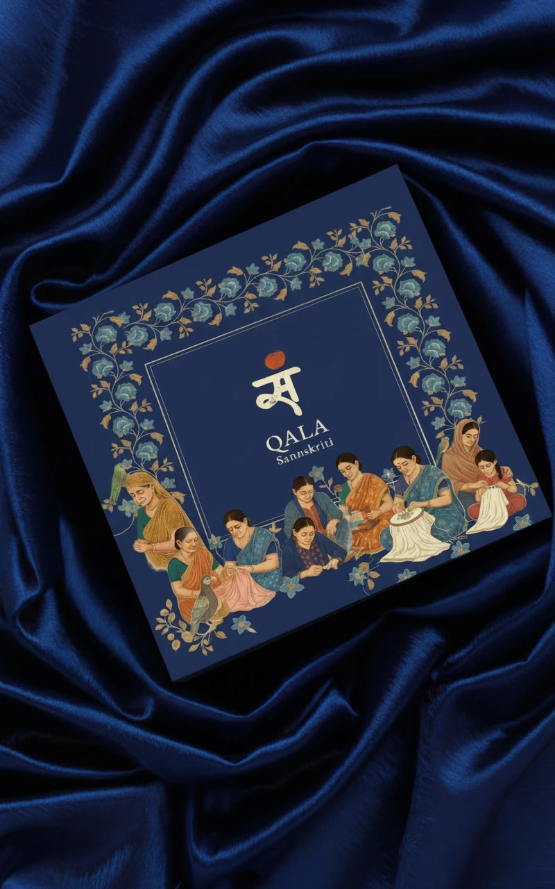 Light blue pure chanderi  Dupatta:
“Aab-e-Gul” (आब-ए-गुल)