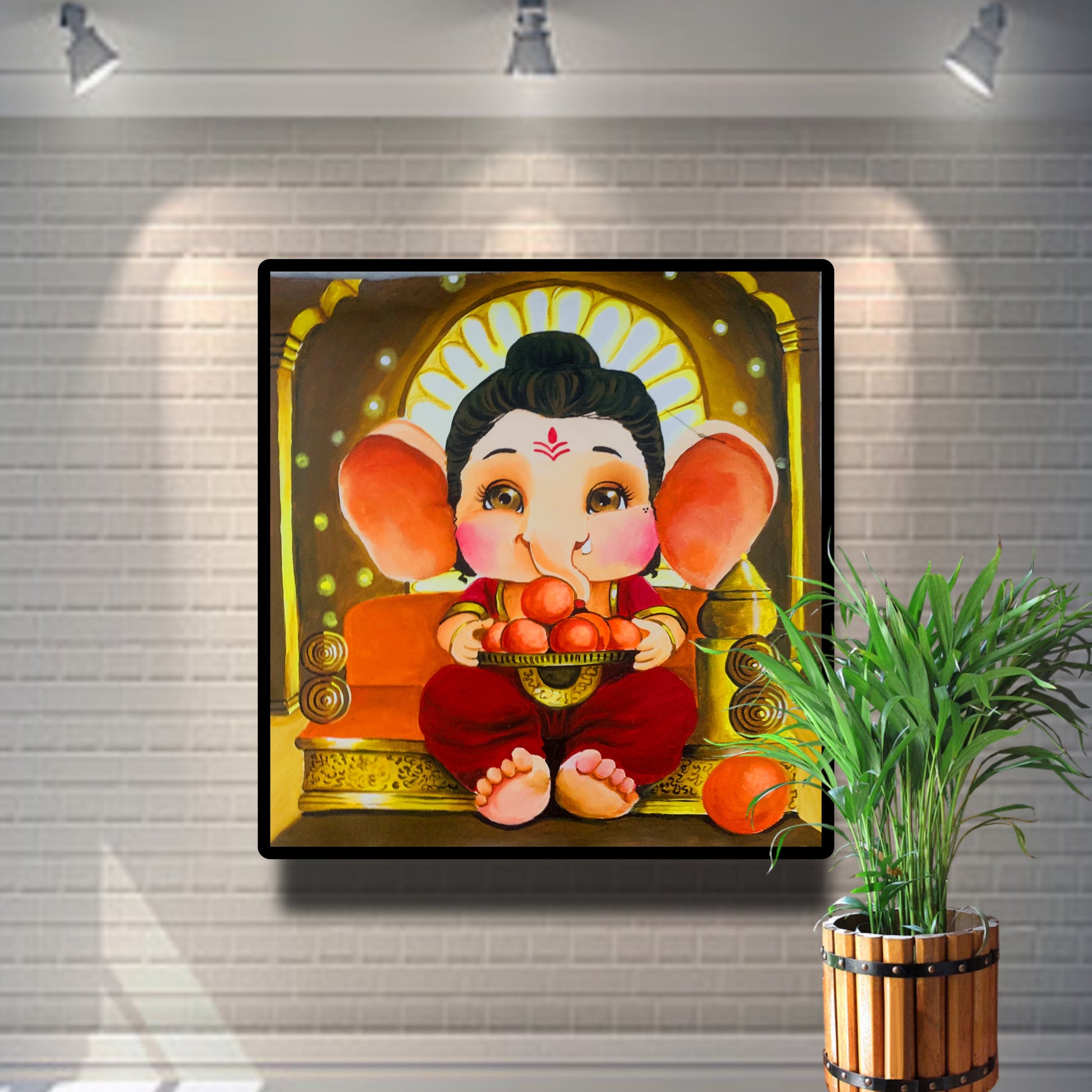 Cute Ganesha with his favourite dish