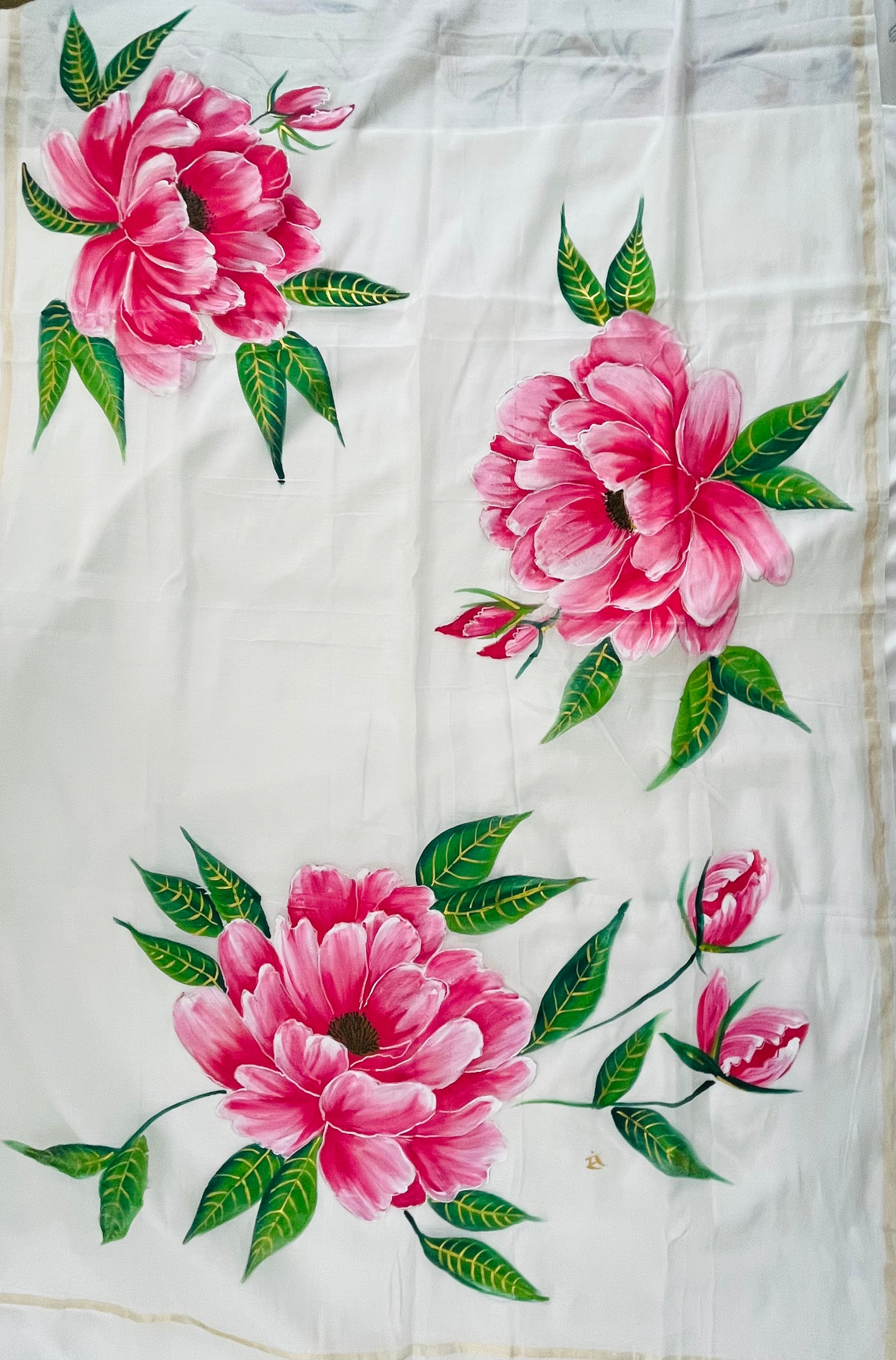 Pure malai chanderi dupatta