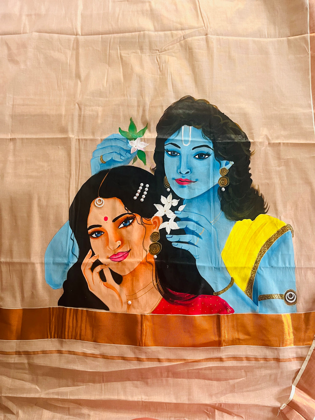 Copper Kerala kada u tissue saree : Eternal whispers of love