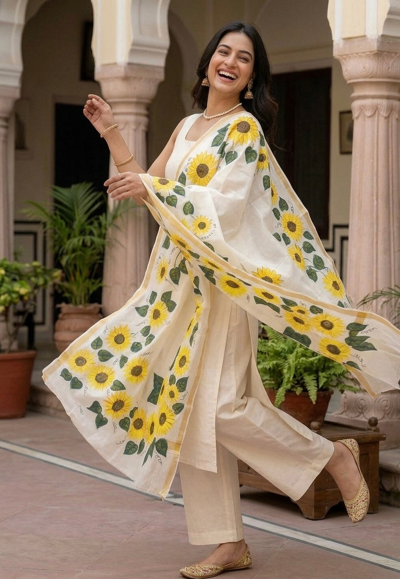 Pure chanderi silk dupatta