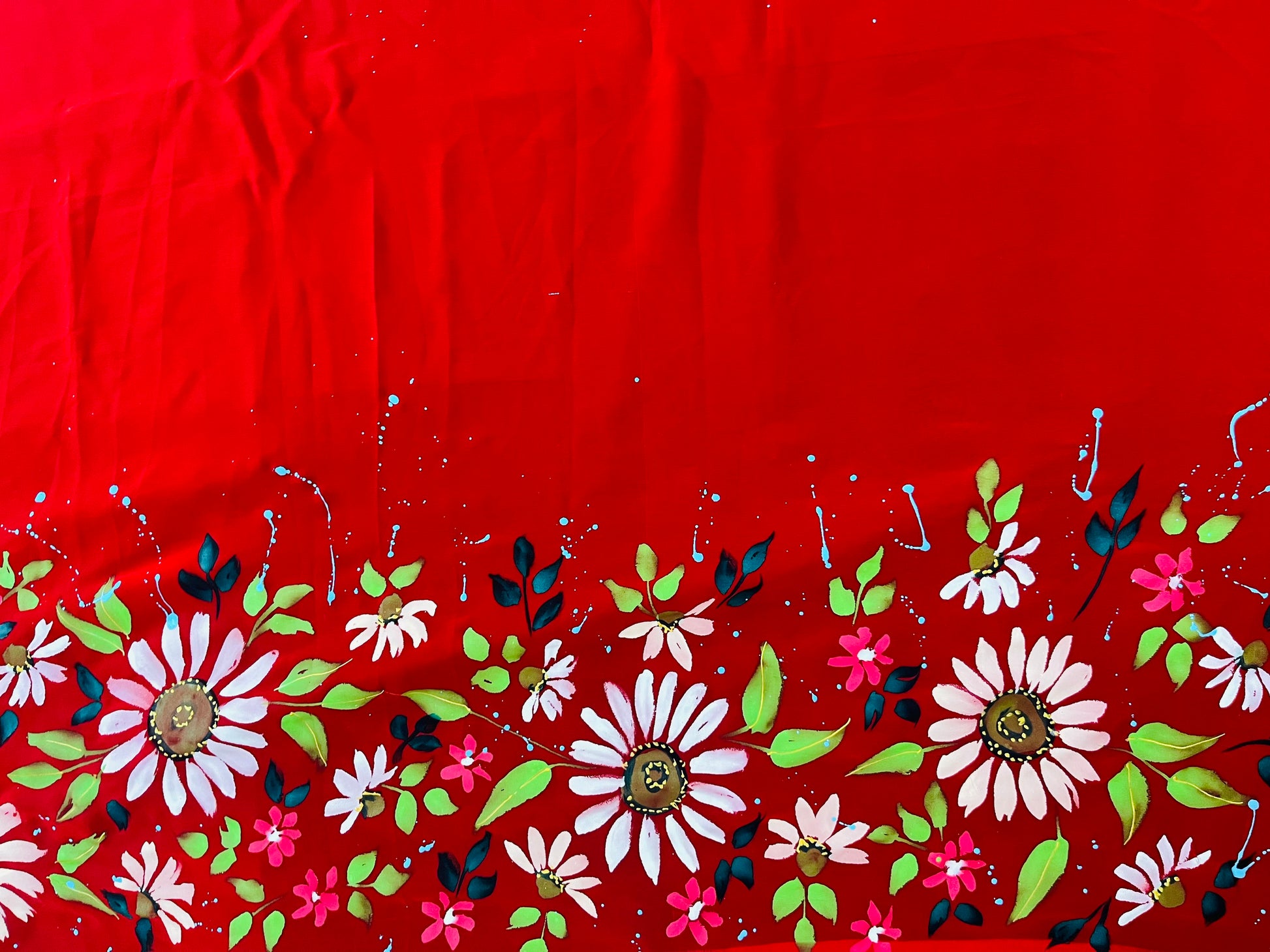 Red georgette saree : blossoms of courage