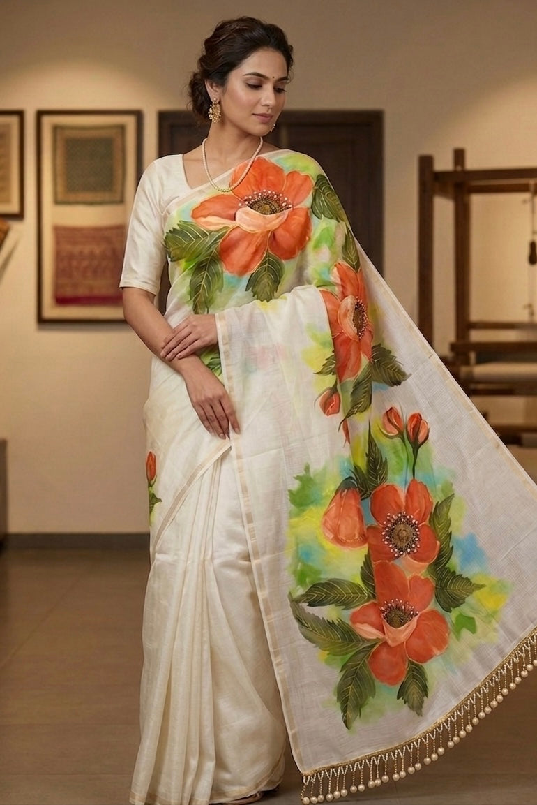 Off white pure Kota silk saree : Pushp Saumya