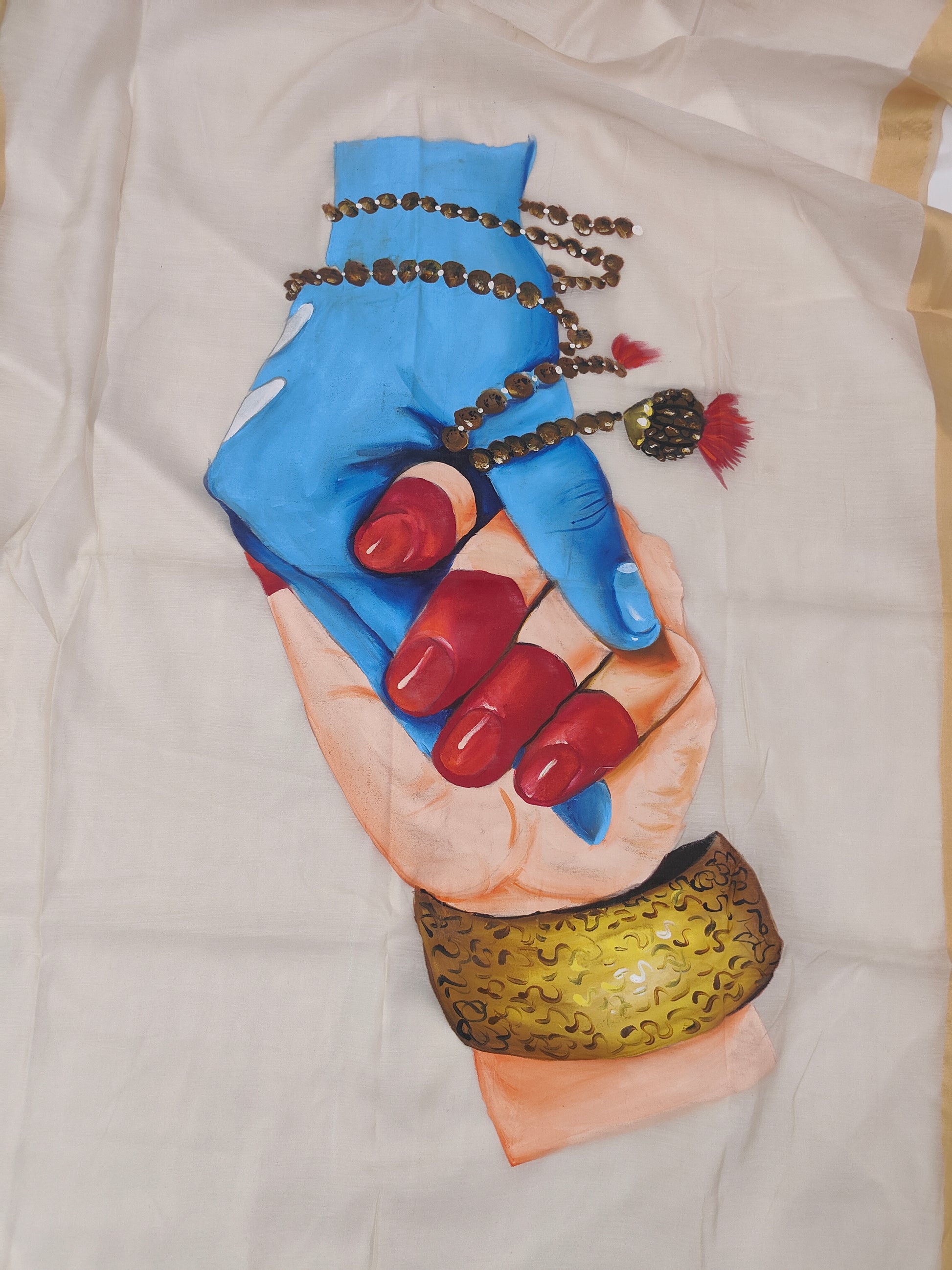 Natural coloured pure chanderi dupatta
