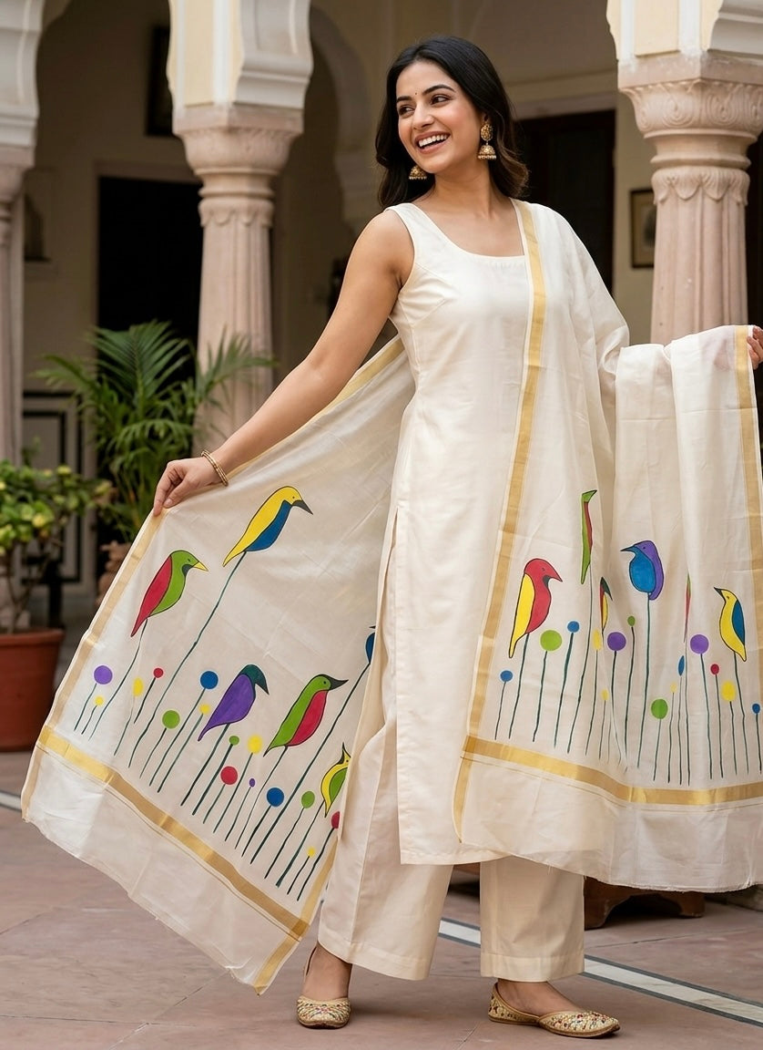 Pure chanderi silk dupatta