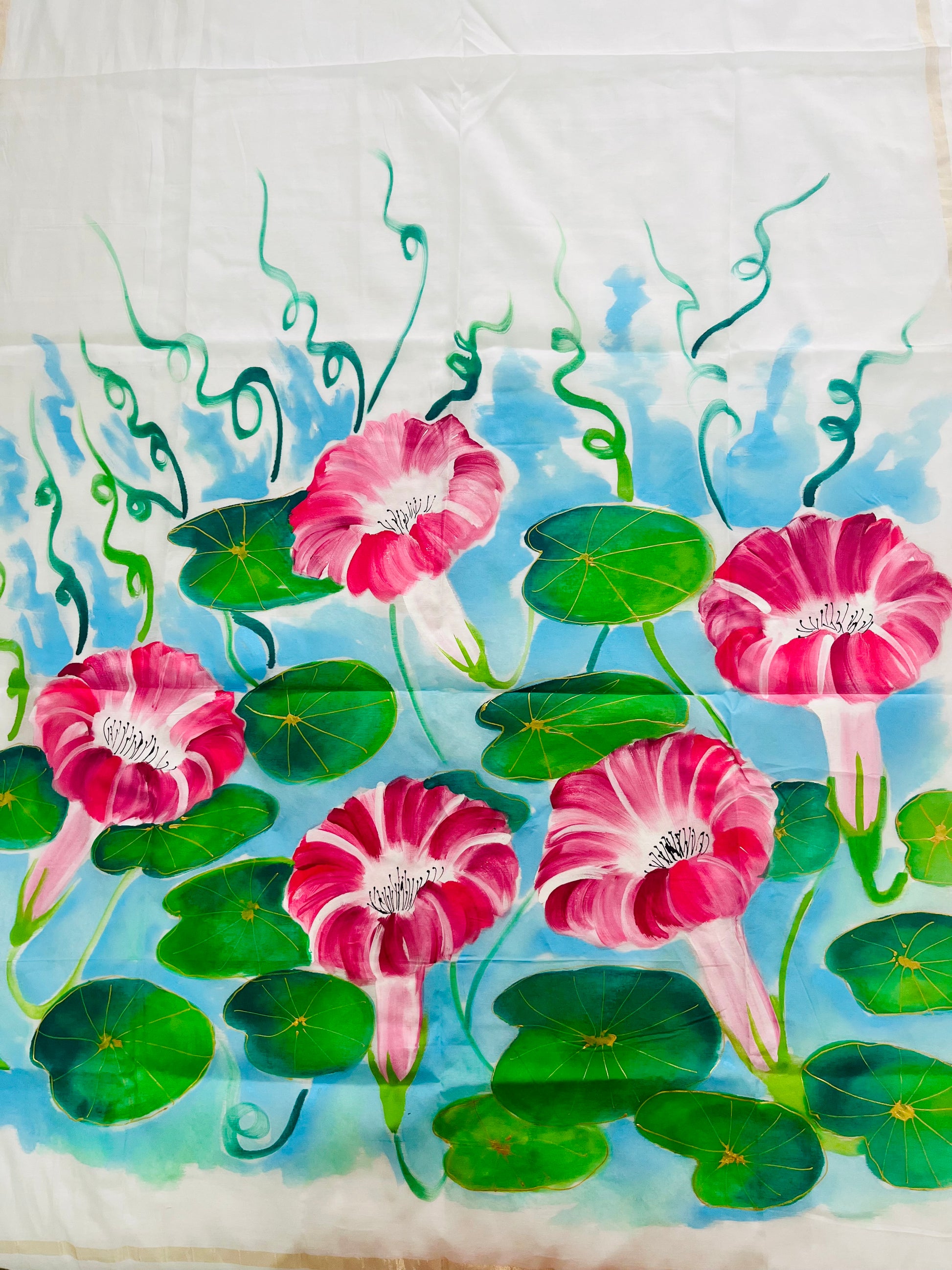 Pure malai chanderi  dupatta: Prabhat Valli