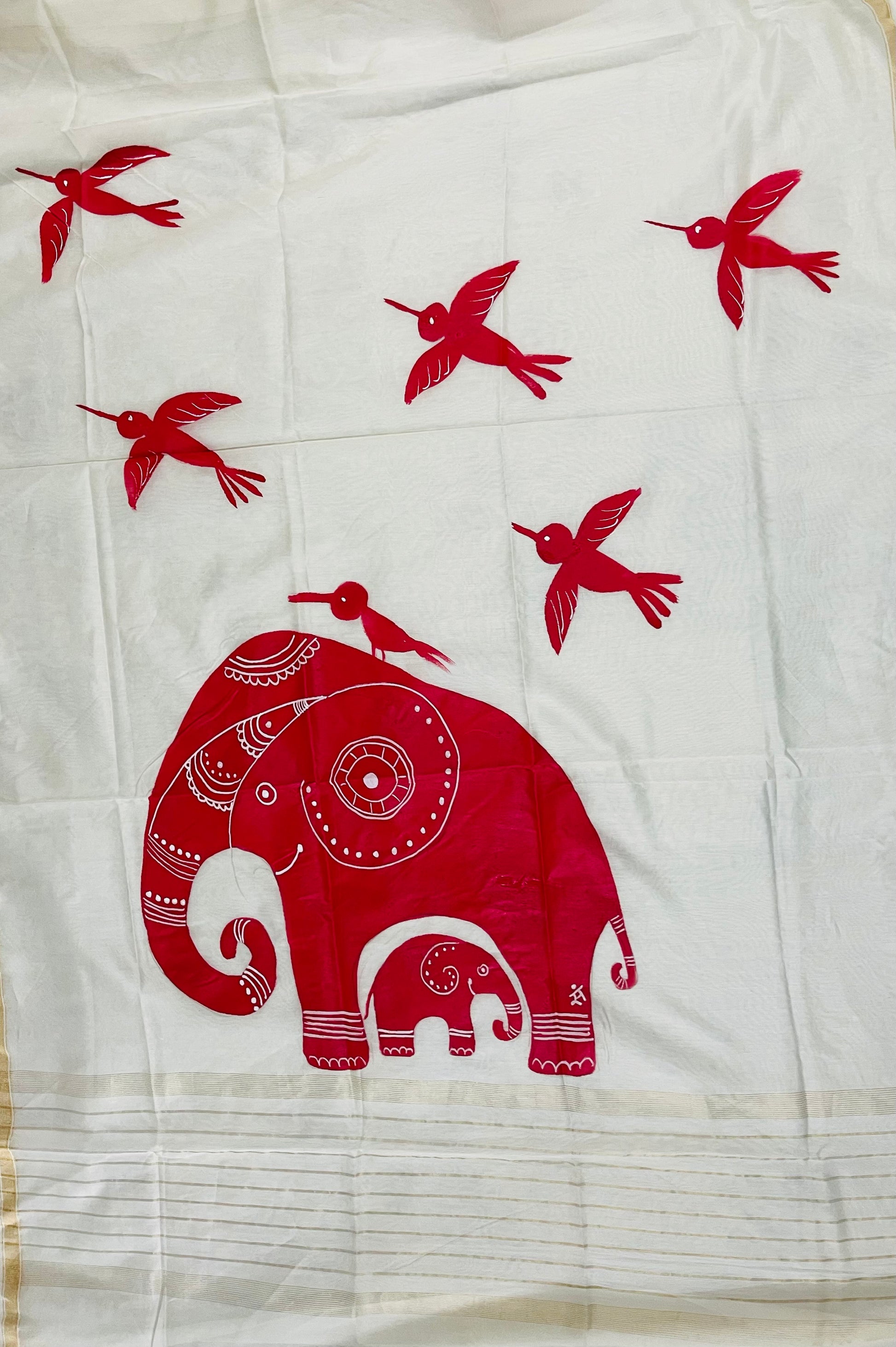 Natural coloured pure chanderi dupatta