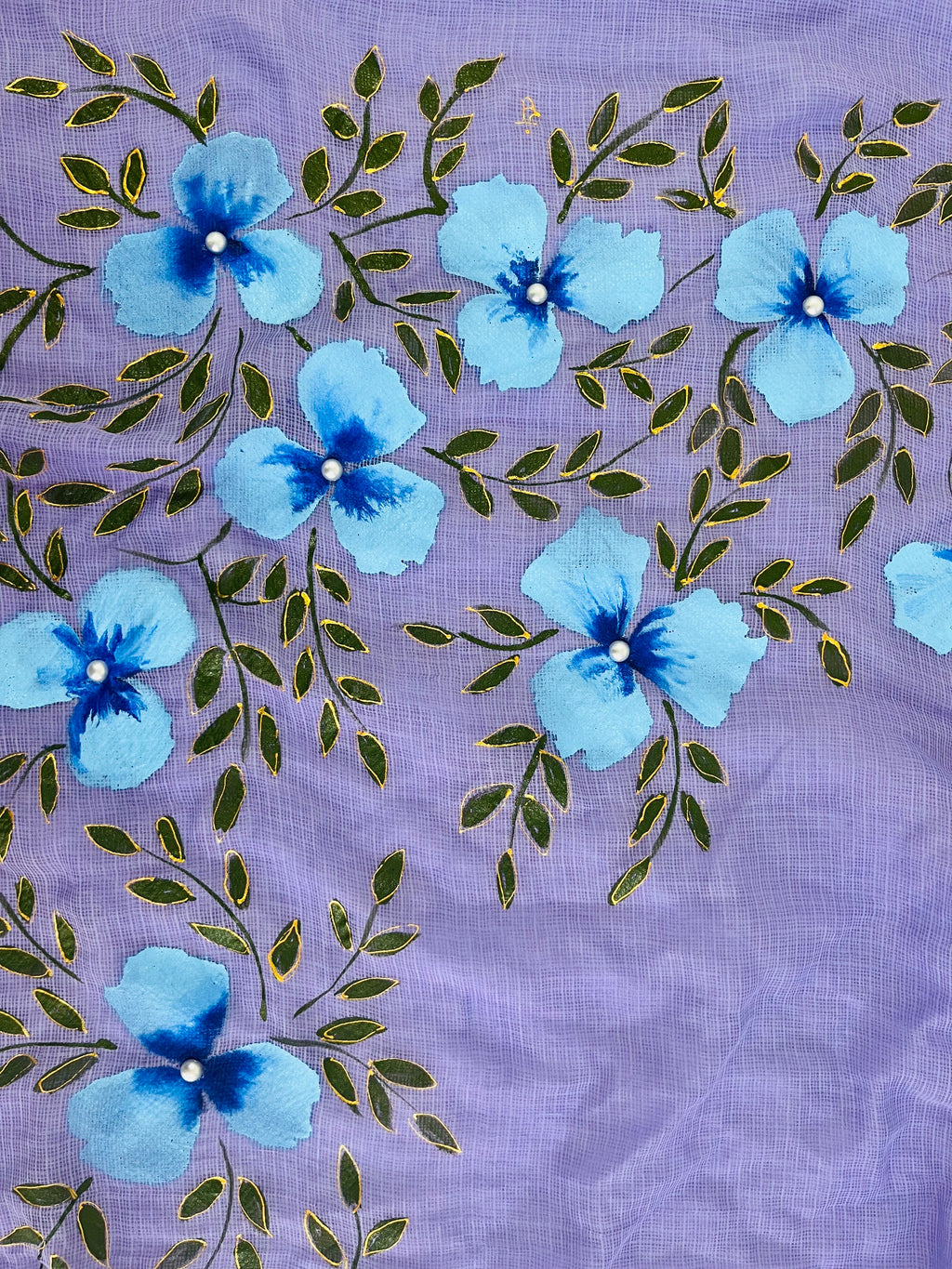 Lavender Pure cotton Kota Doria saree : Neel Pushp ki subah