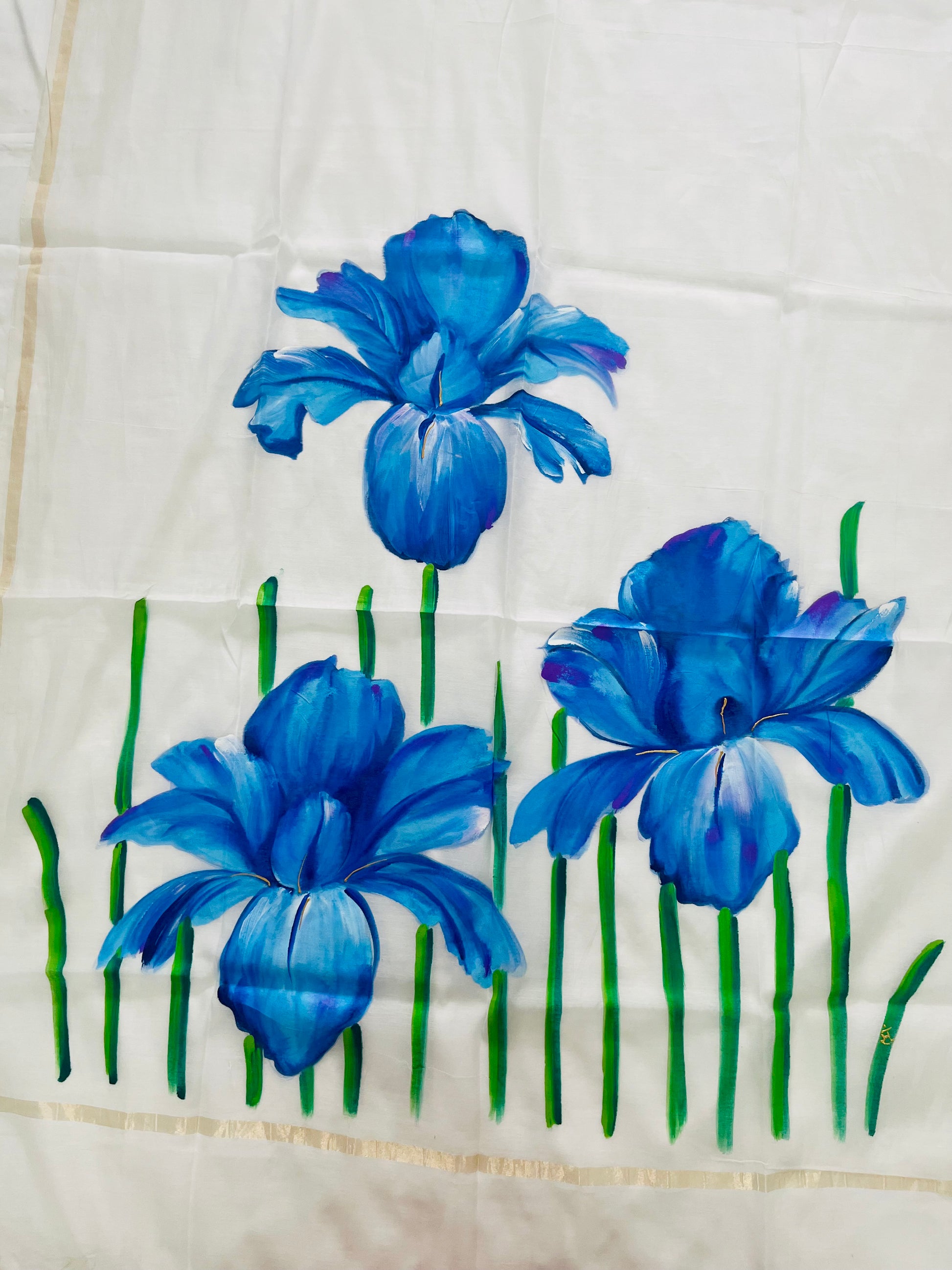 Pure malai chanderi dupatta : Neelkanal Vistaar