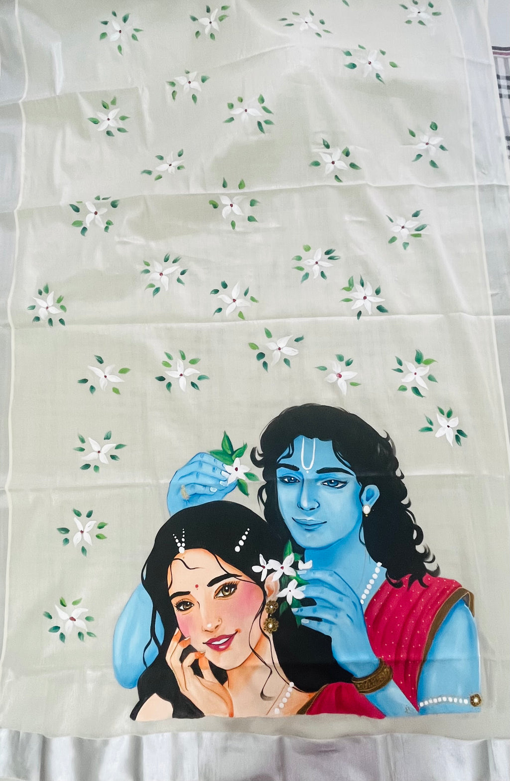 White ( silver ) Kerala tissue saree : Whispers of eternal love