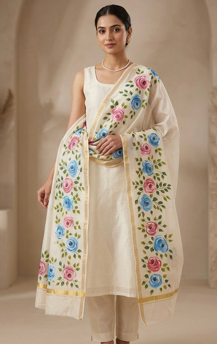 Pure chanderi silk dupatta