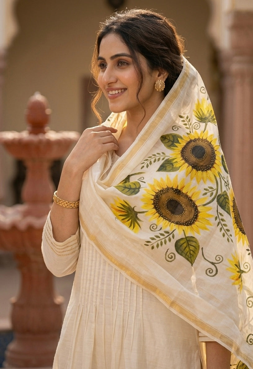 Pure chanderi silk dupatta