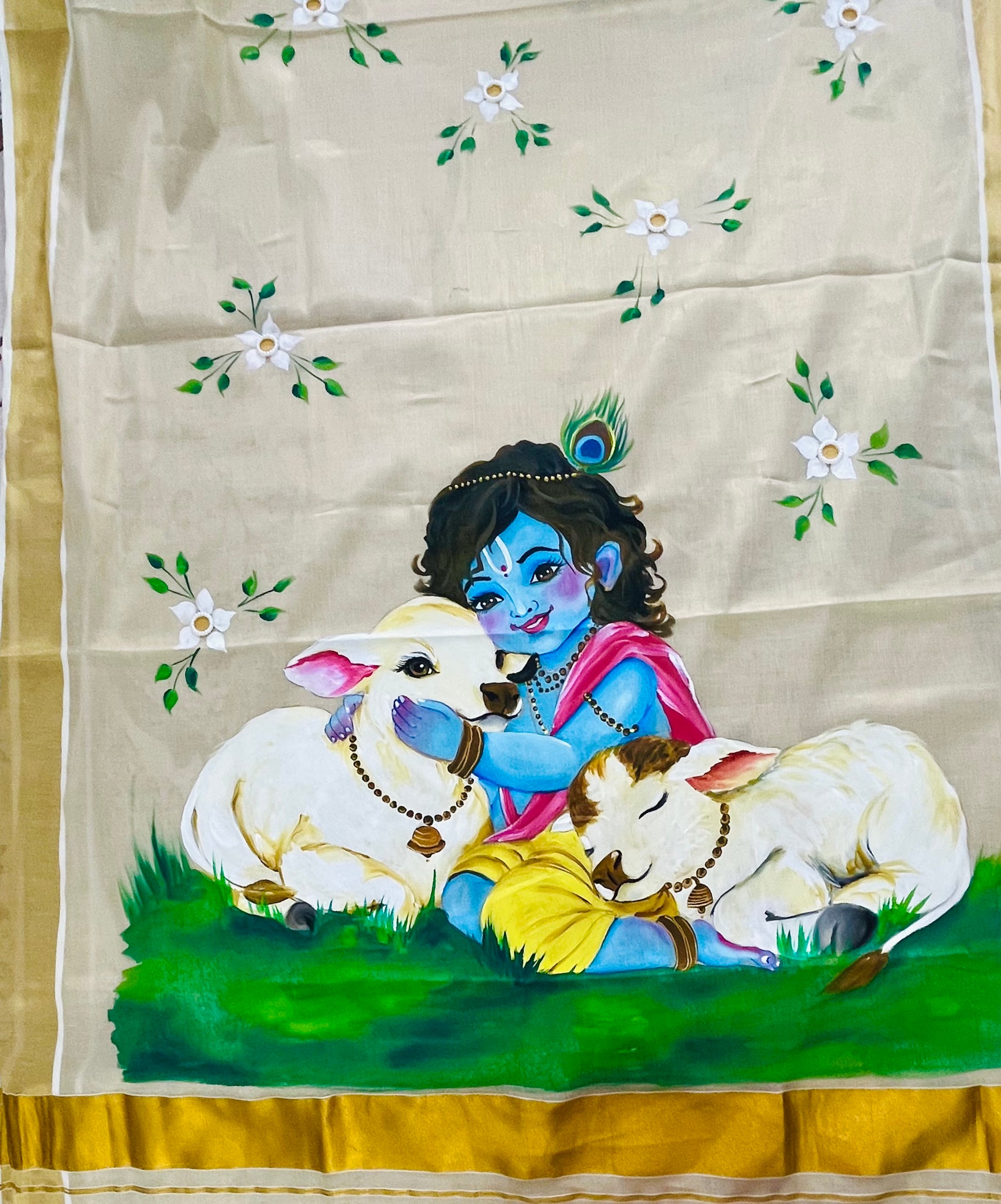 Golden Kerala tissue saree : Divine innocence
