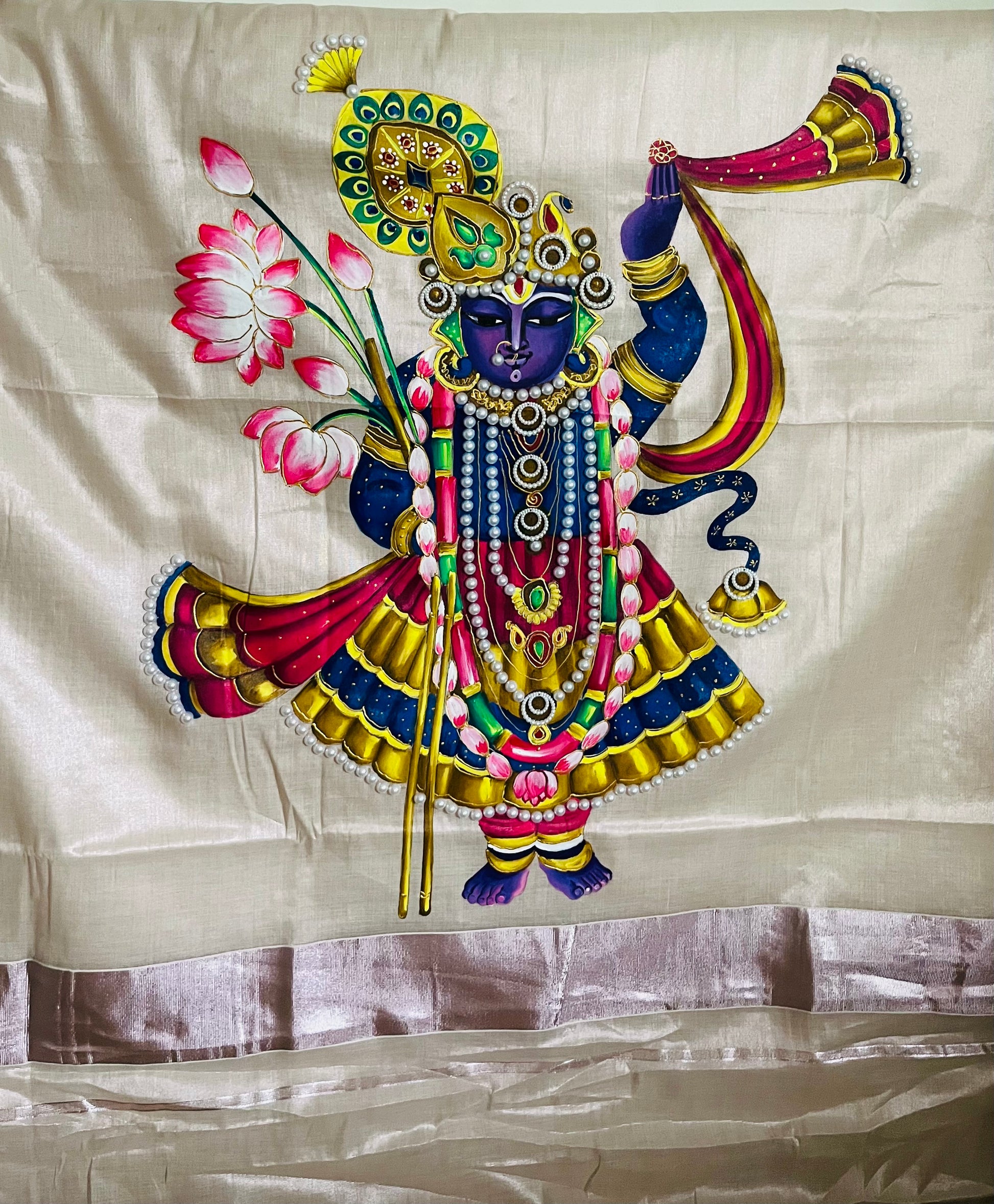 Rose pink Kerala tissue saree