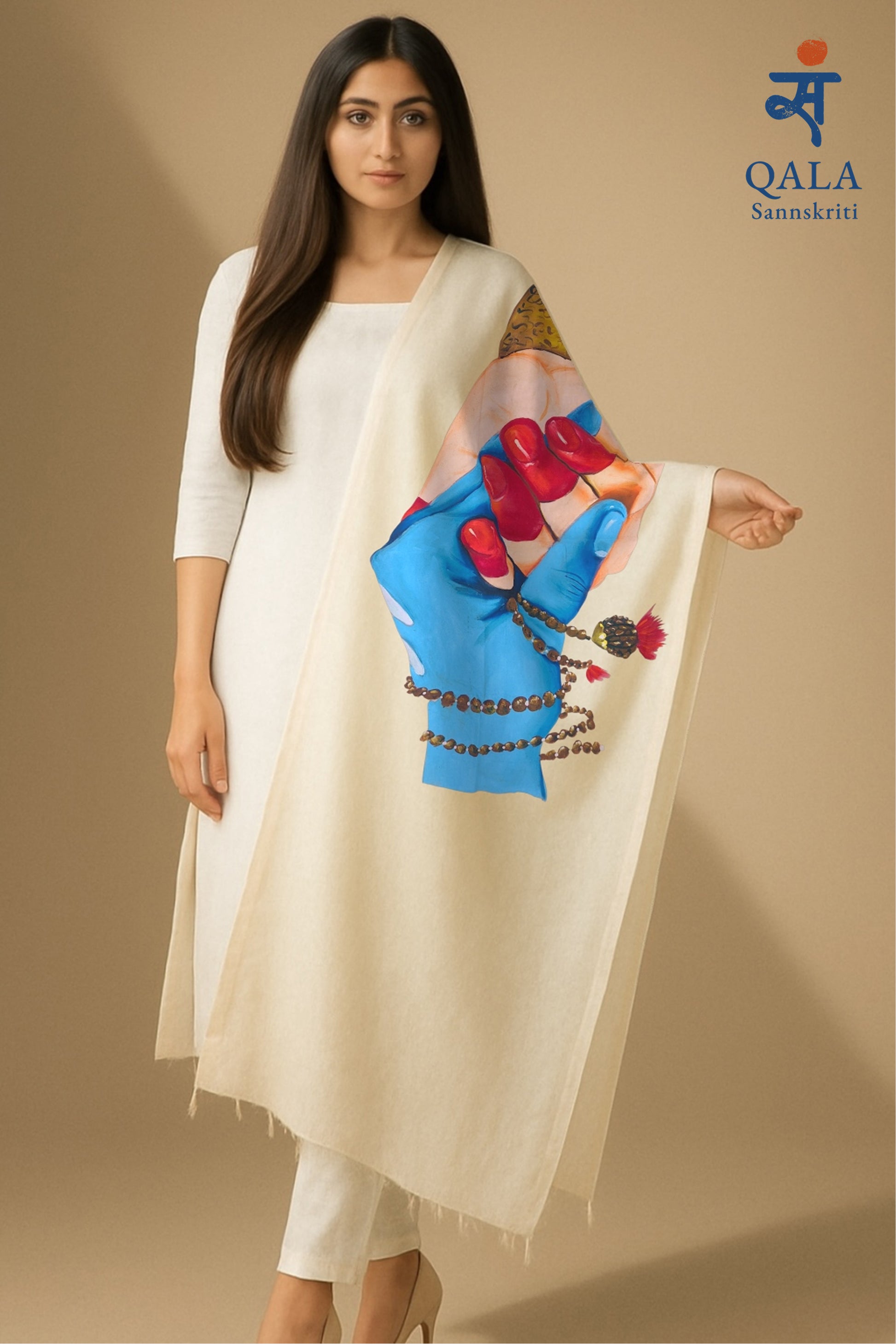 Natural coloured pure chanderi dupatta
