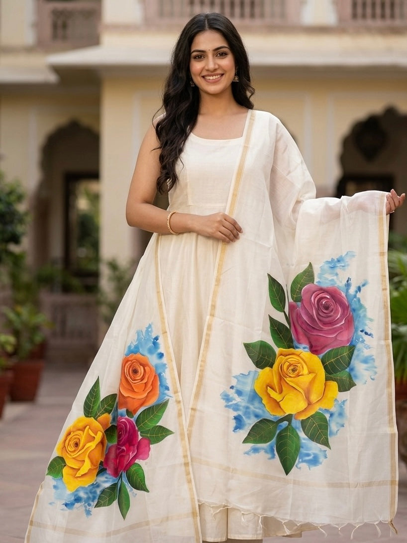 Pure chanderi silk dupatta