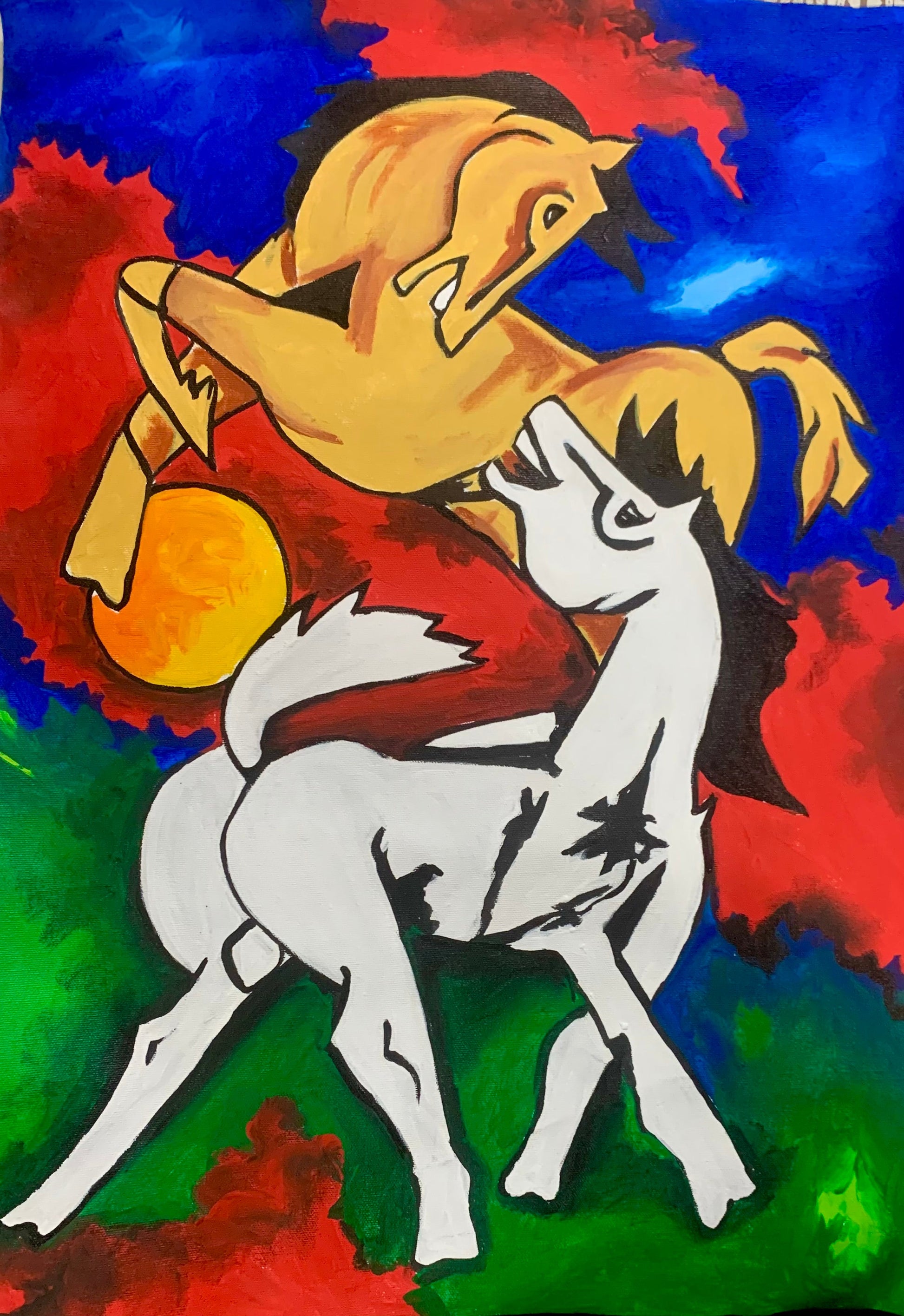 Abstract horses