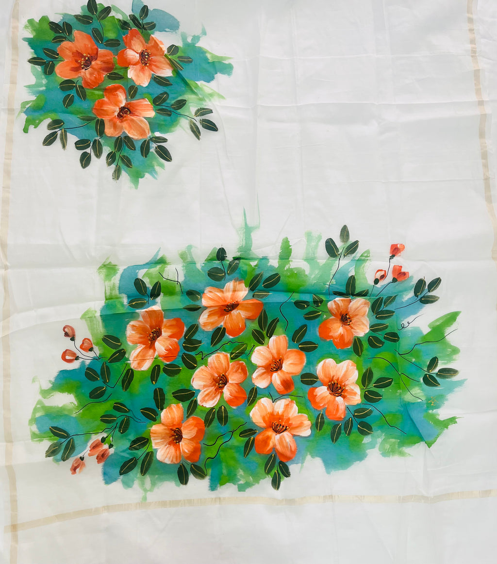 Pure malai chanderi dupatta : Aangan ke Phool