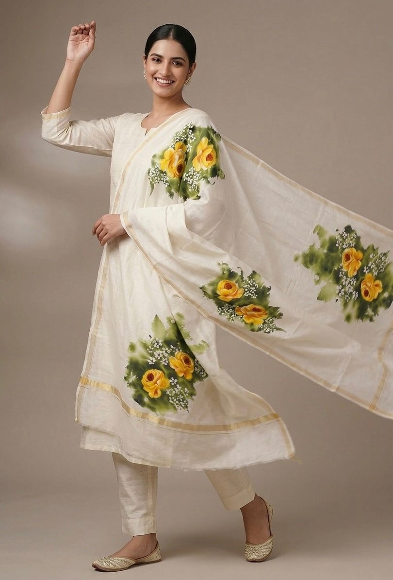 Pure chanderi silk dupatta