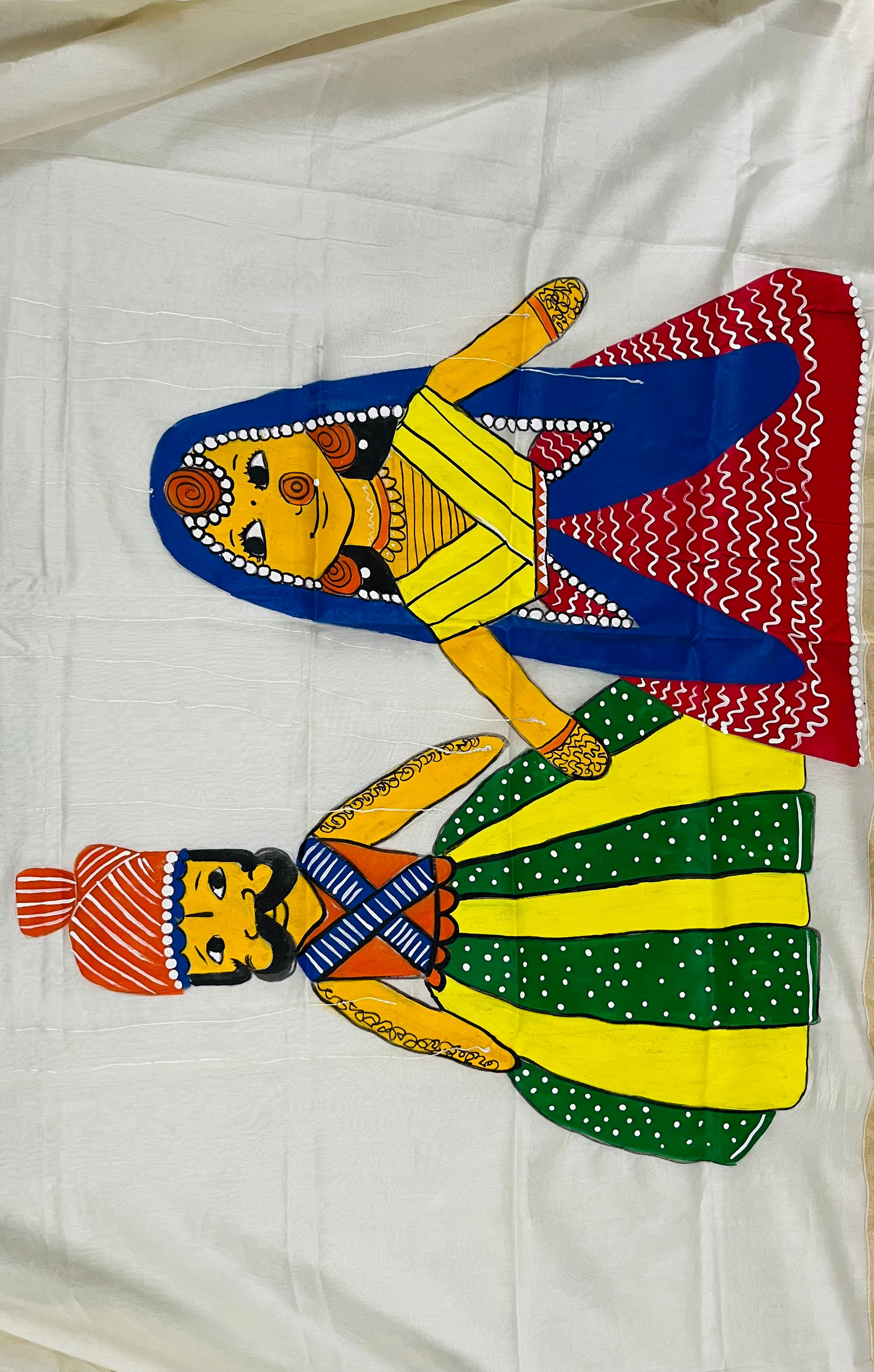 Natural coloured pure chanderi dupatta “Kathputli”