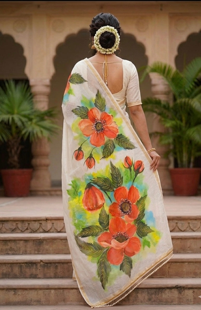 Off white pure Kota silk saree : Pushp Saumya
