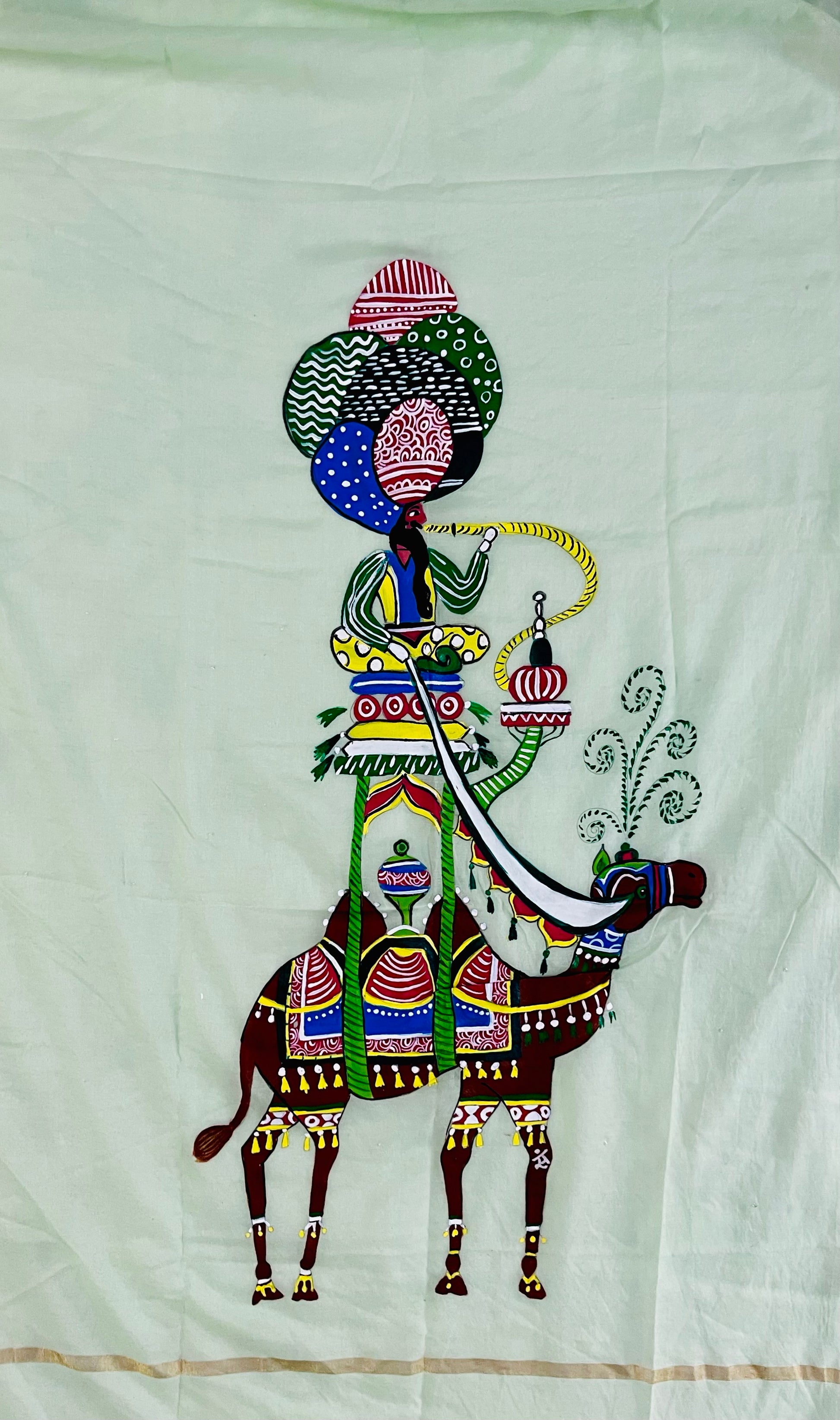 Green grey pure chanderi dupatta “The Royal Ride”