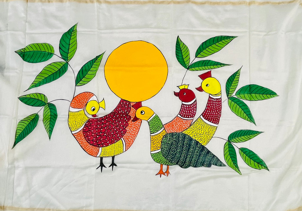 Natural coloured pure chanderi dupatta - Songs of the sun
