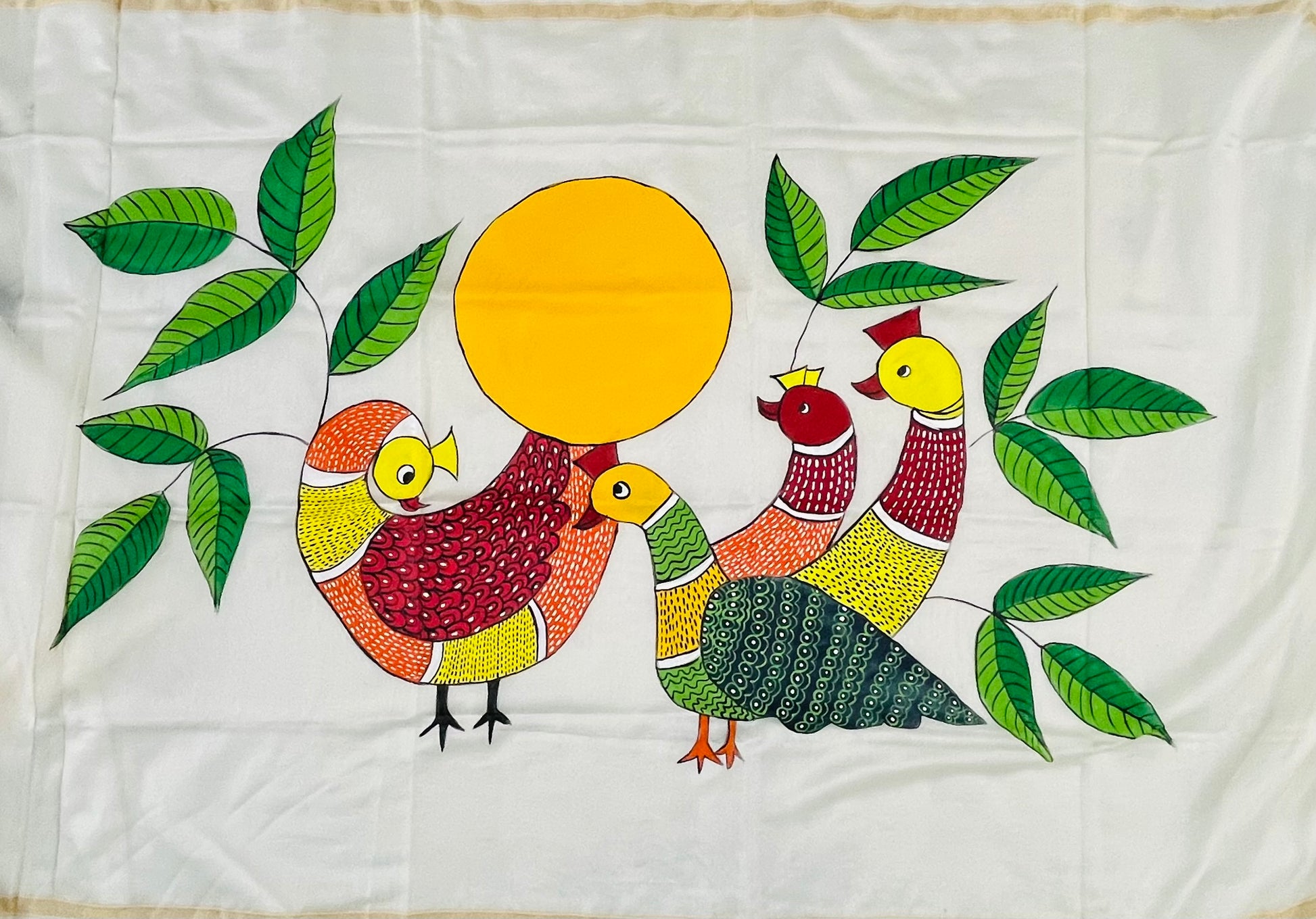 Natural coloured pure chanderi dupatta - Songs of the sun