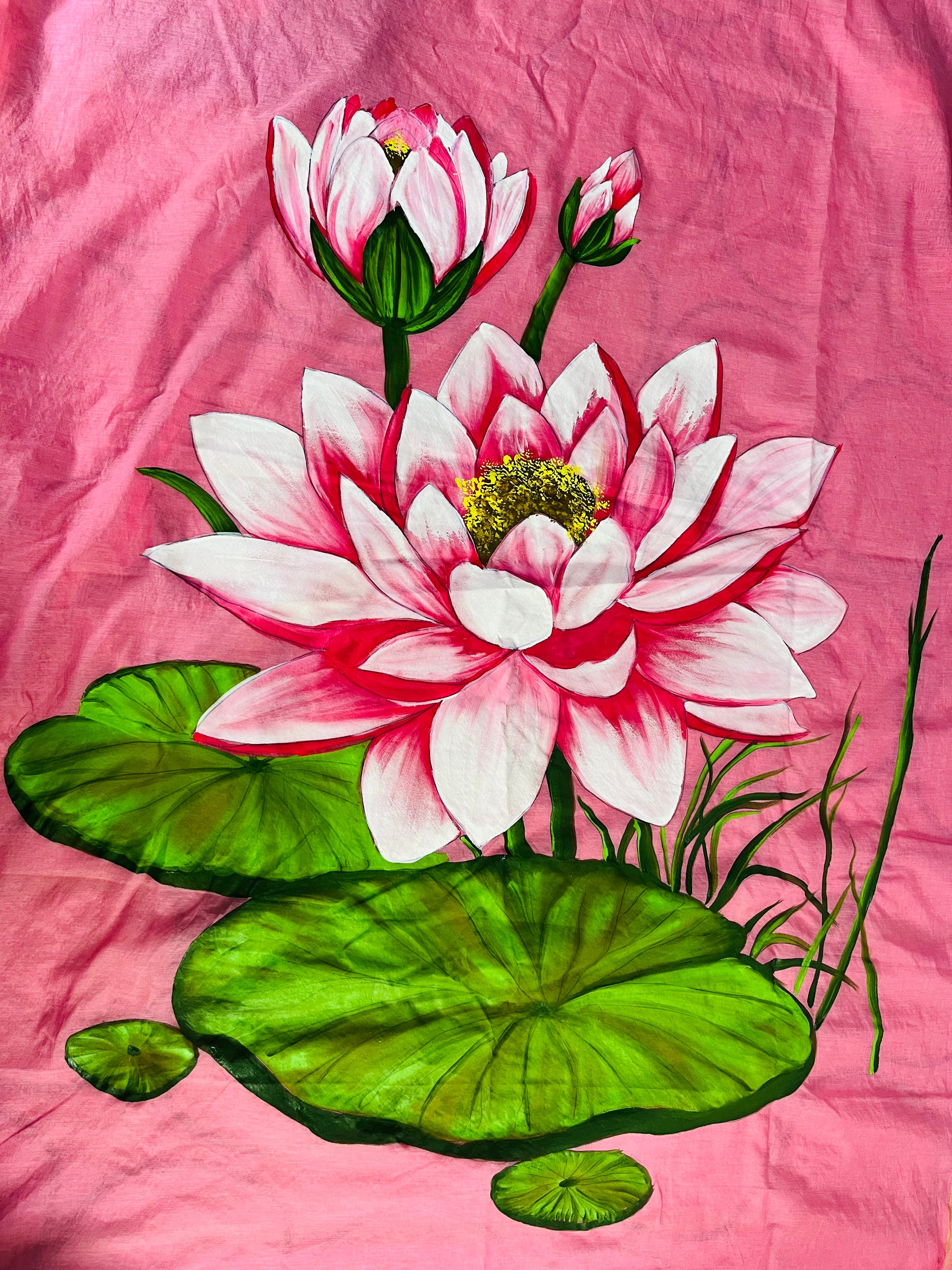 Pink coloured pure chanderi saree , “Kamalini”