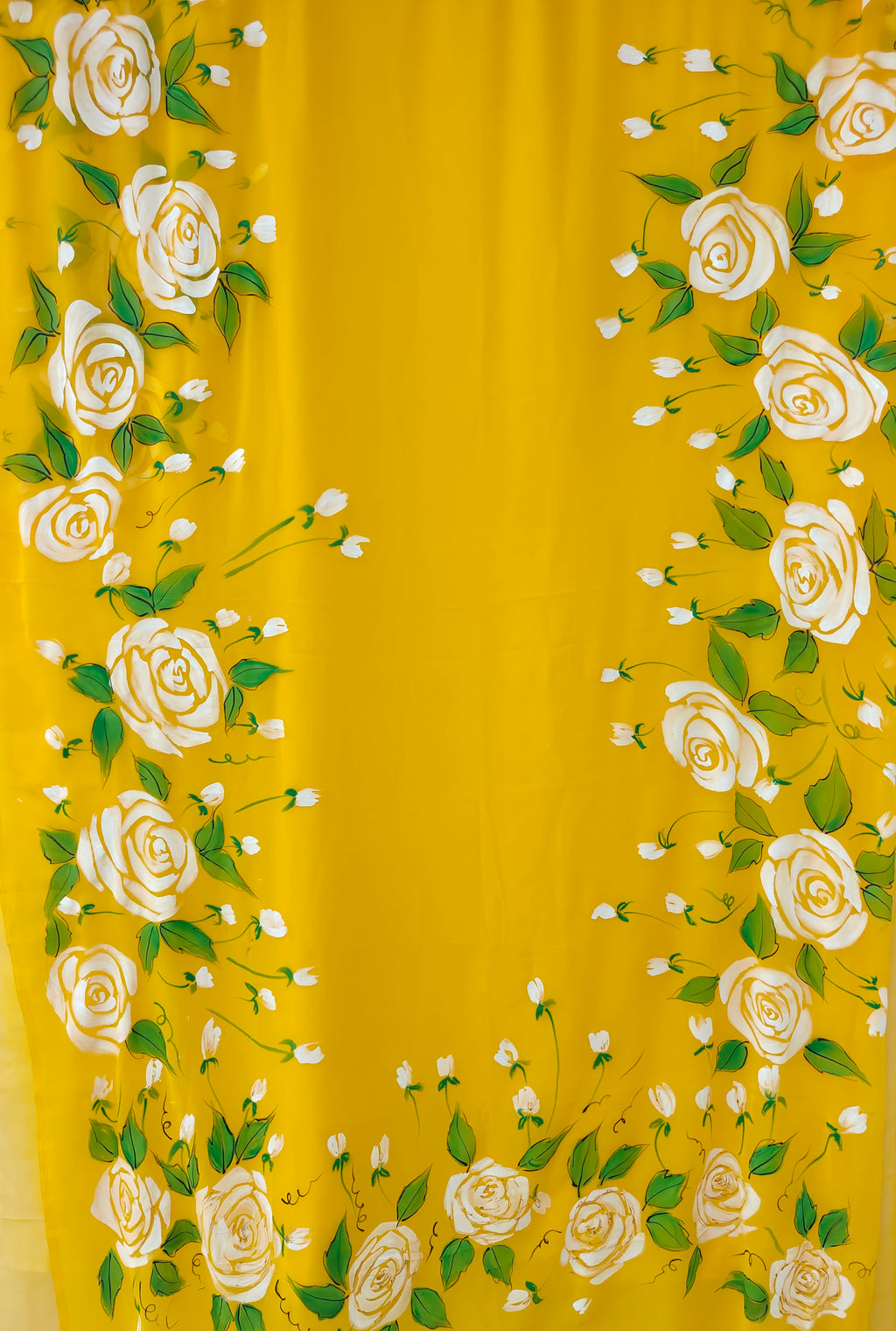 Yellow georgette saree : Golden bloom