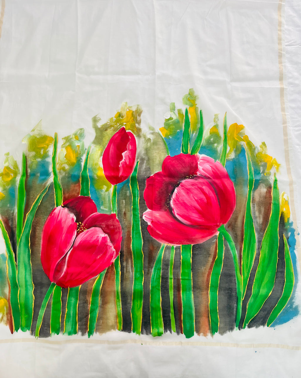 Pure malai chanderi dupatta : Shvet Pushpaganga