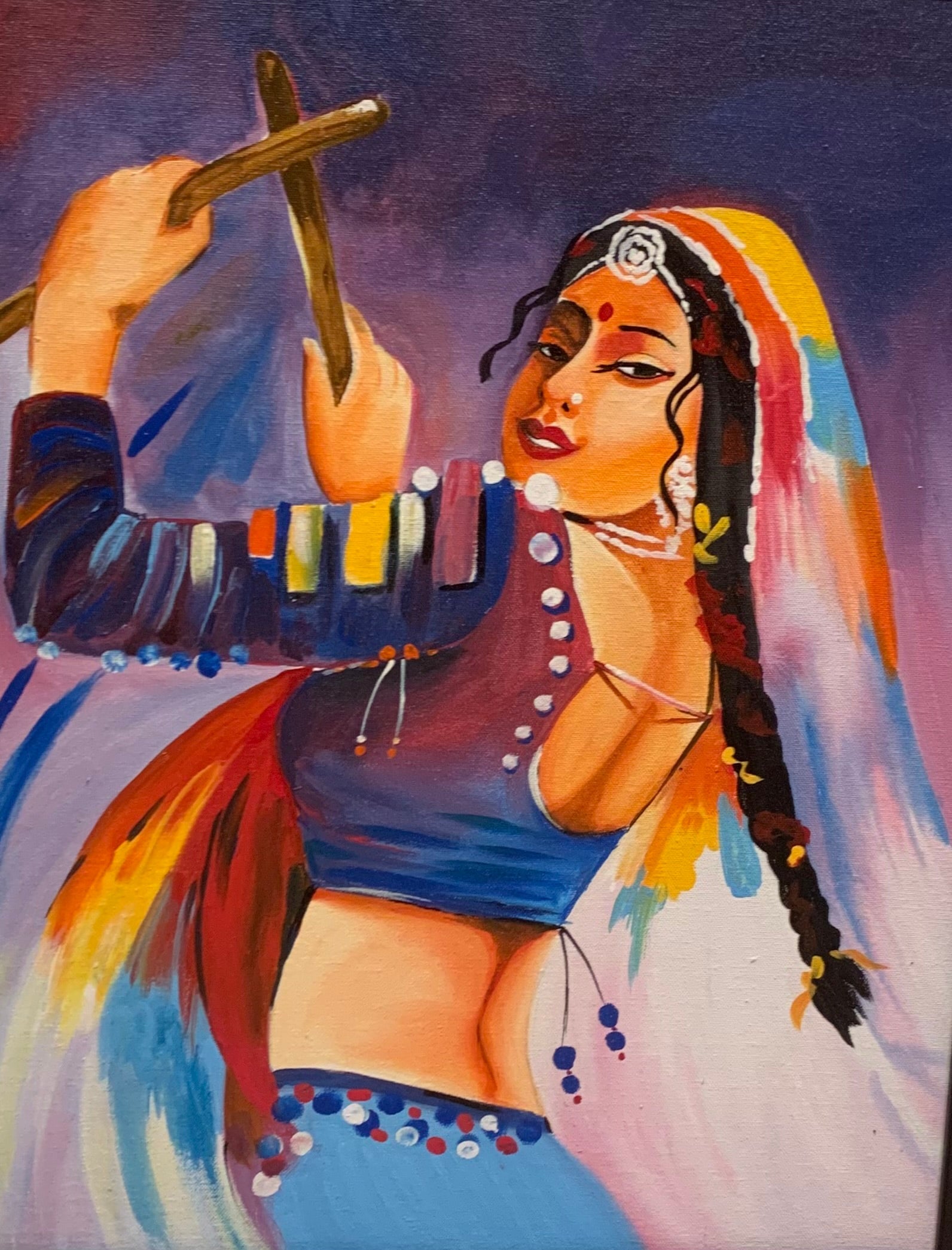 Indian dancing girl ( dandiya raas )
