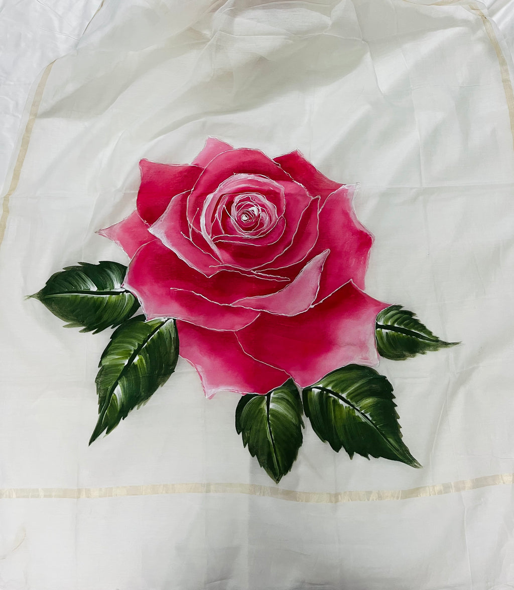 Pure malai chanderi dupatta : The bloom of Grace