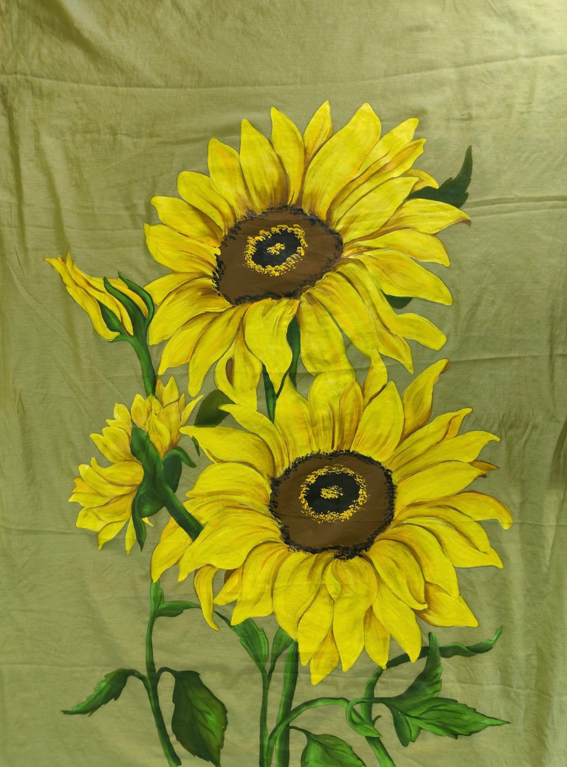 Yellow green pure chanderi saree : “Prabha”