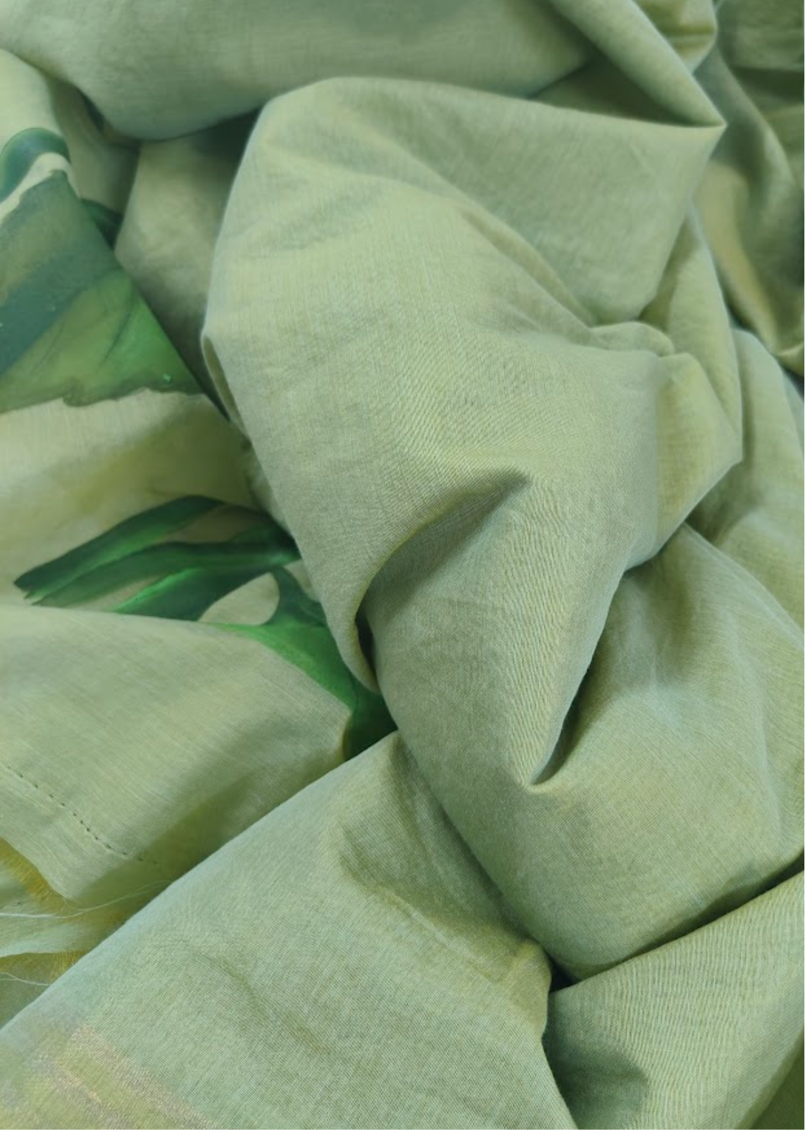 Yellow green pure chanderi saree : “Prabha”