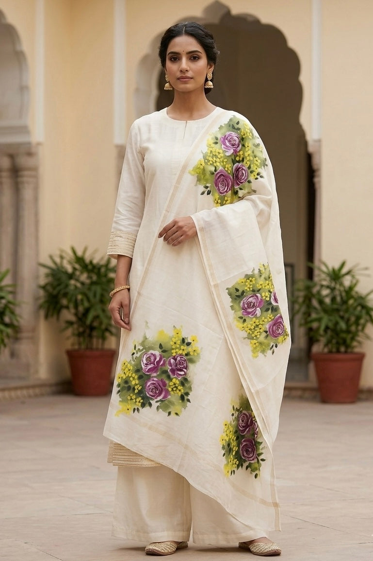 Pure chanderi silk dupatta