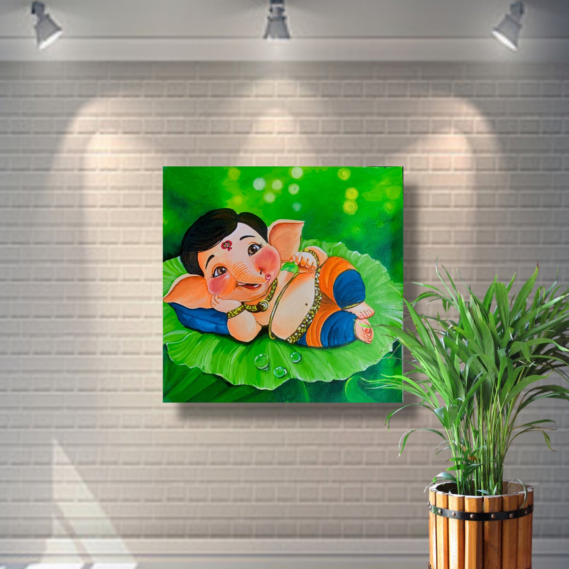 Ganesha enjoying the arms of Mother Nature