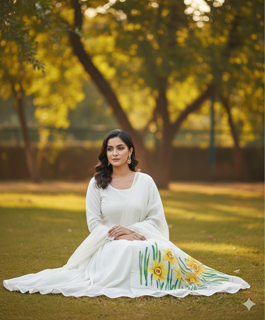Pure malai chanderi dupatta : Harbingers of Hope