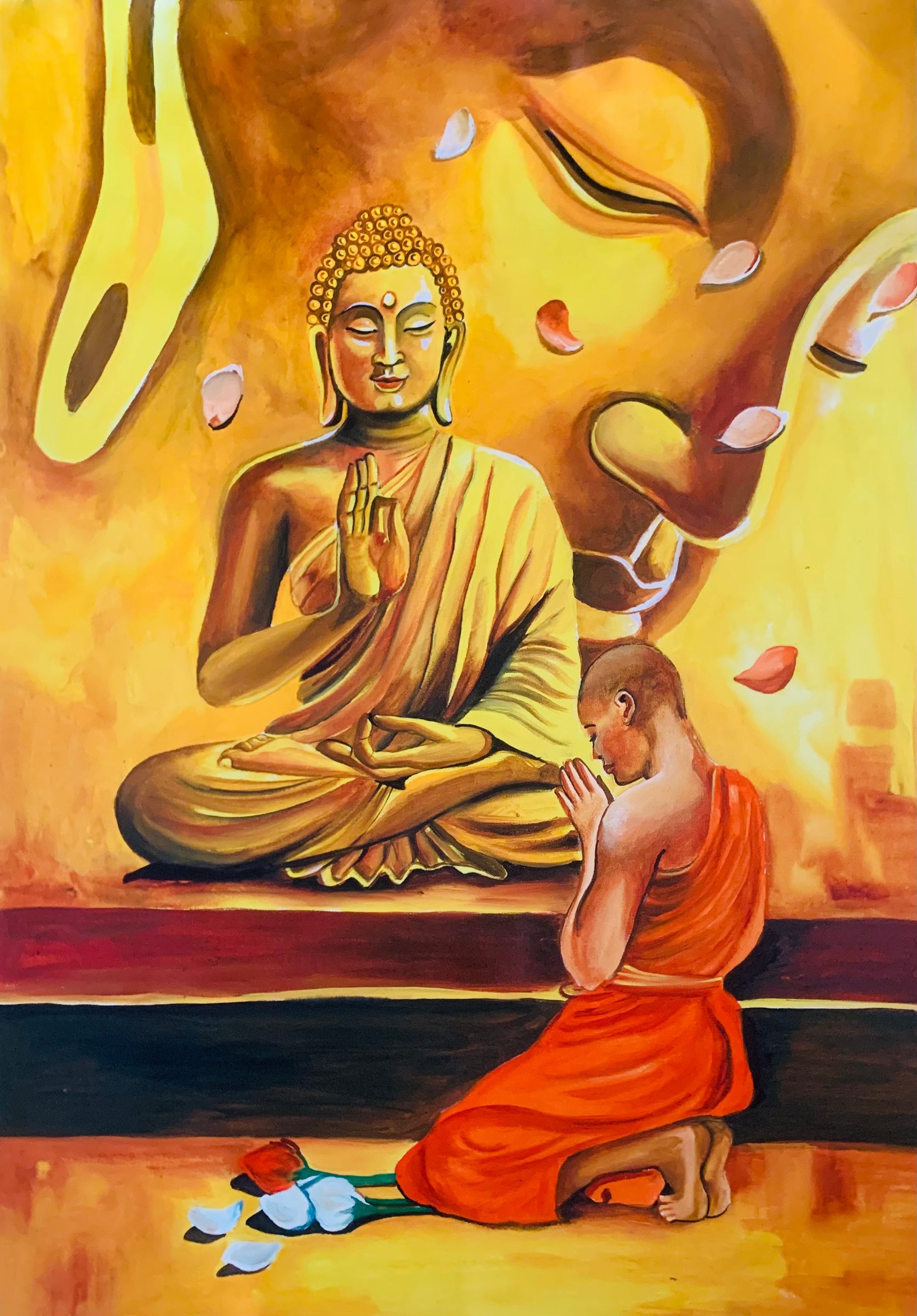 Buddha and his devotee ( monk )