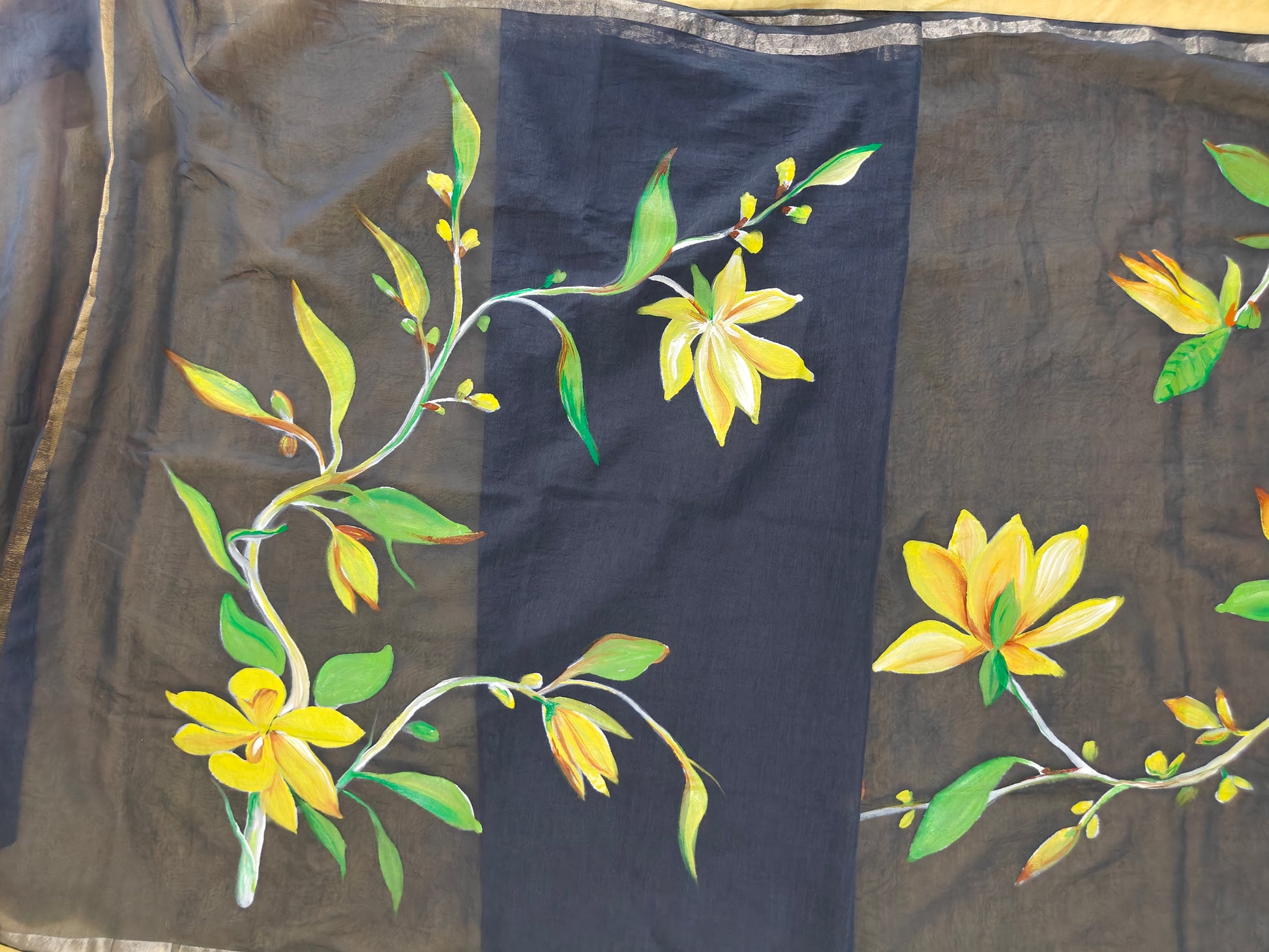 Taupe coloured pure chanderi  dupatta “ Shaam -e- Gul”