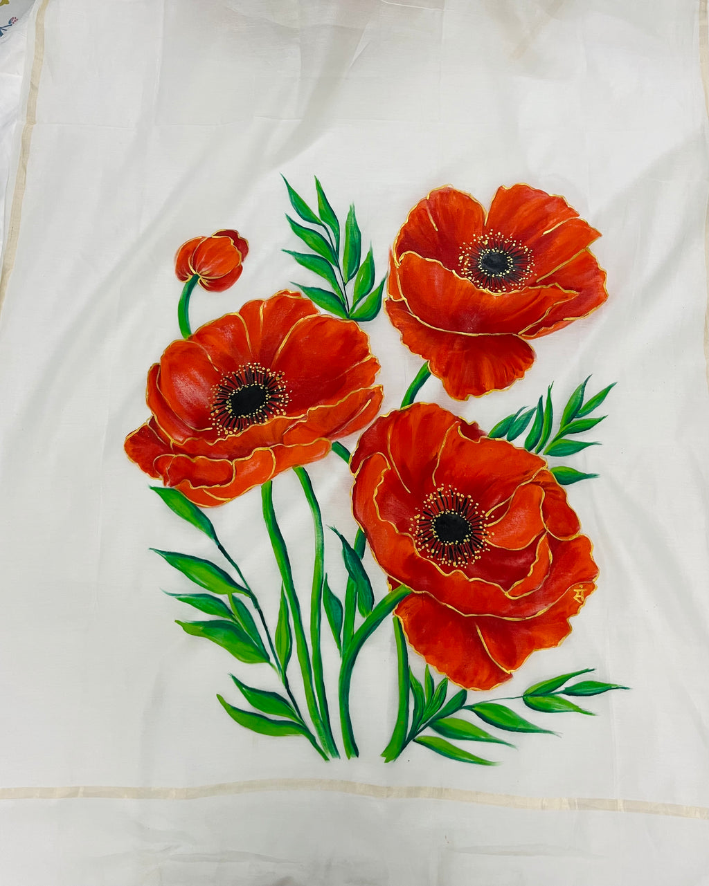 Pure malai chanderi dupatta : Whispers of the flame