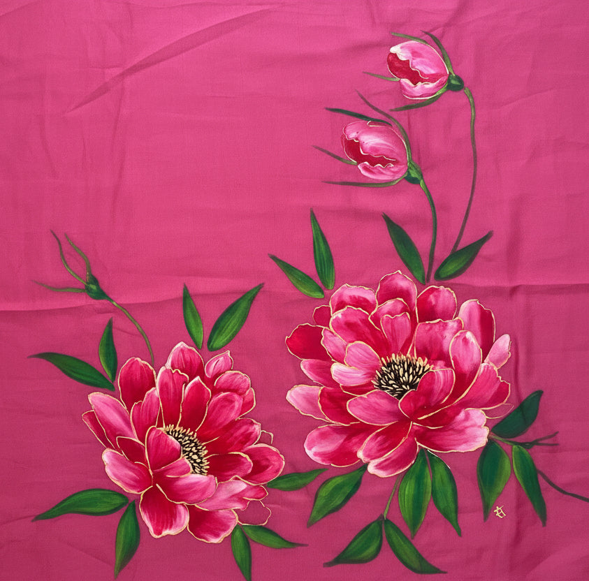 Maroon georgette saree : Rakta Kamal