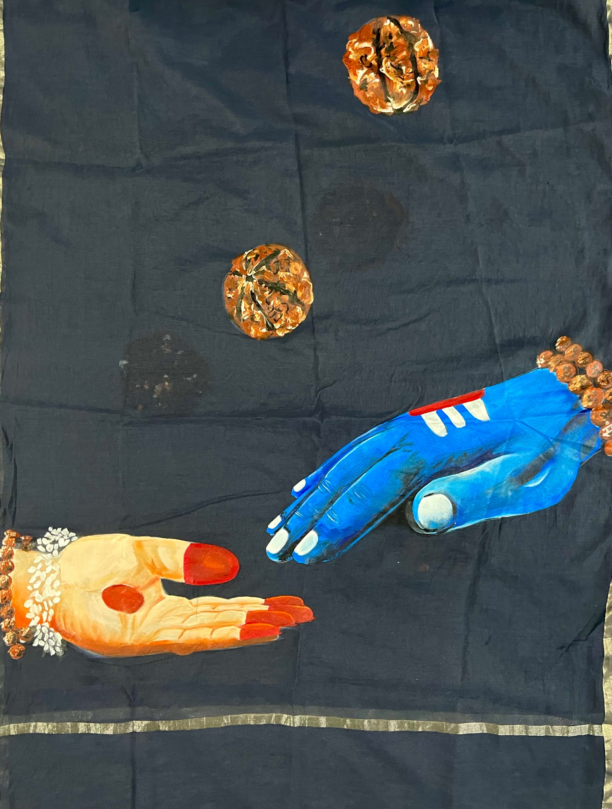 Black pure chanderi dupatta: “The Divine Union”