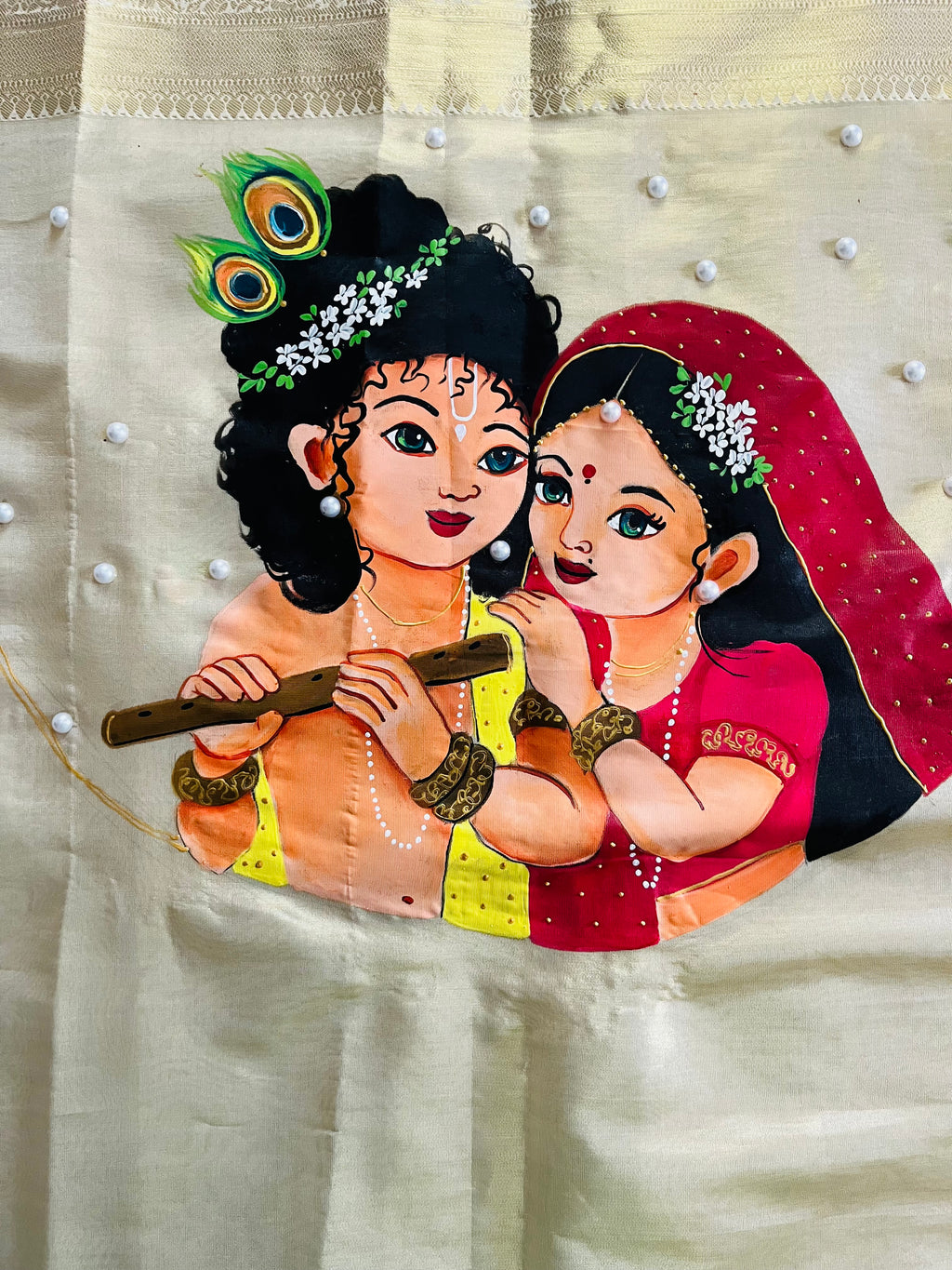 Off white semi silk saree