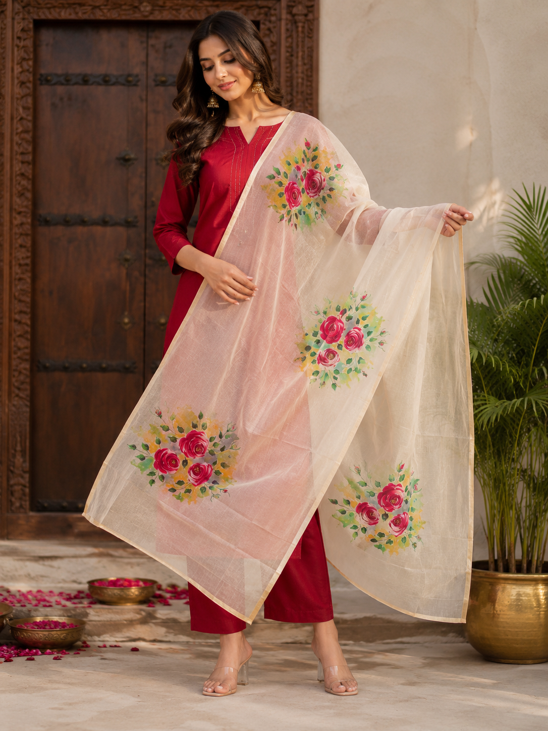 Pure chanderi silk dupatta