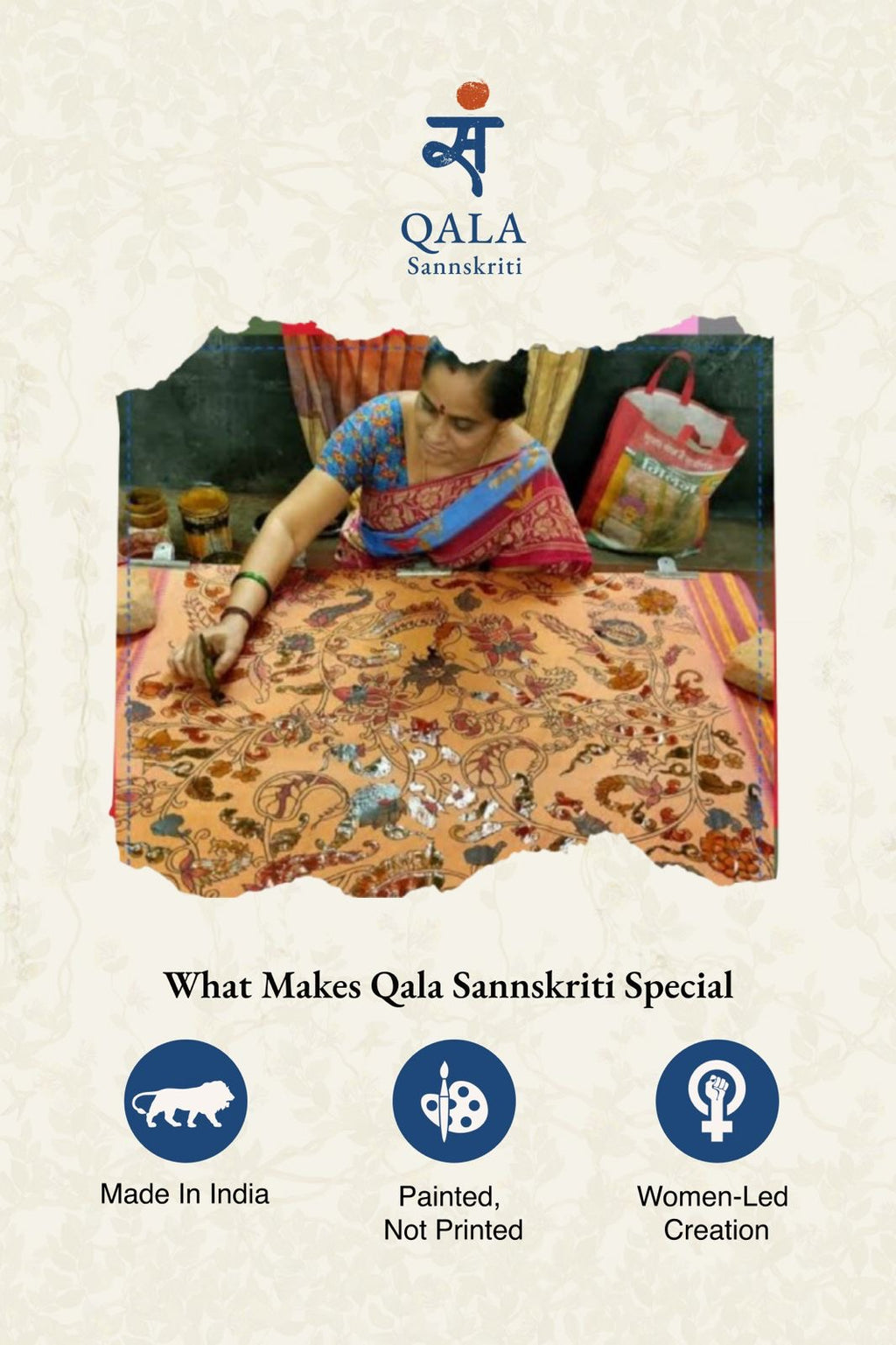 Natural coloured pure chanderi dupatta “Whispers of the wetlands”