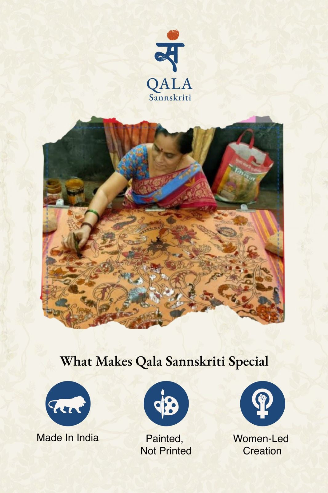 Natural coloured pure chanderi dupatta “Whispers of the wetlands”