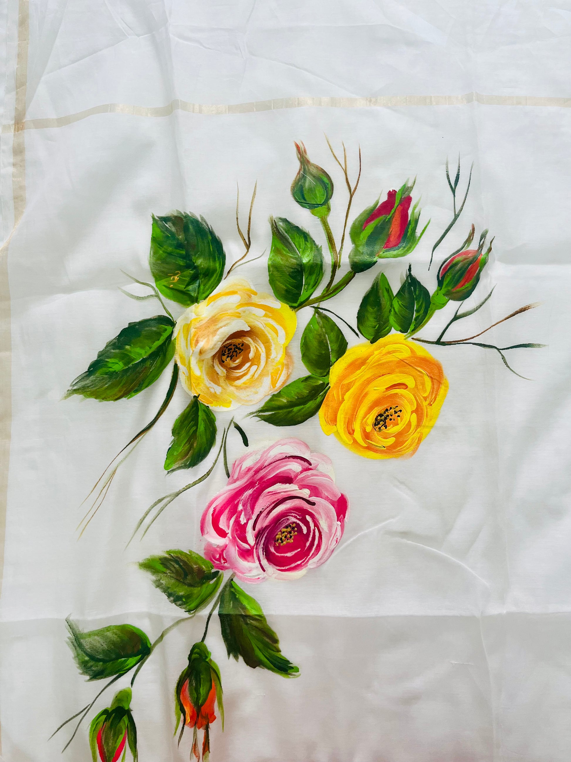 Pure malai chanderi Dupatta : Gulistan-e-sukoon